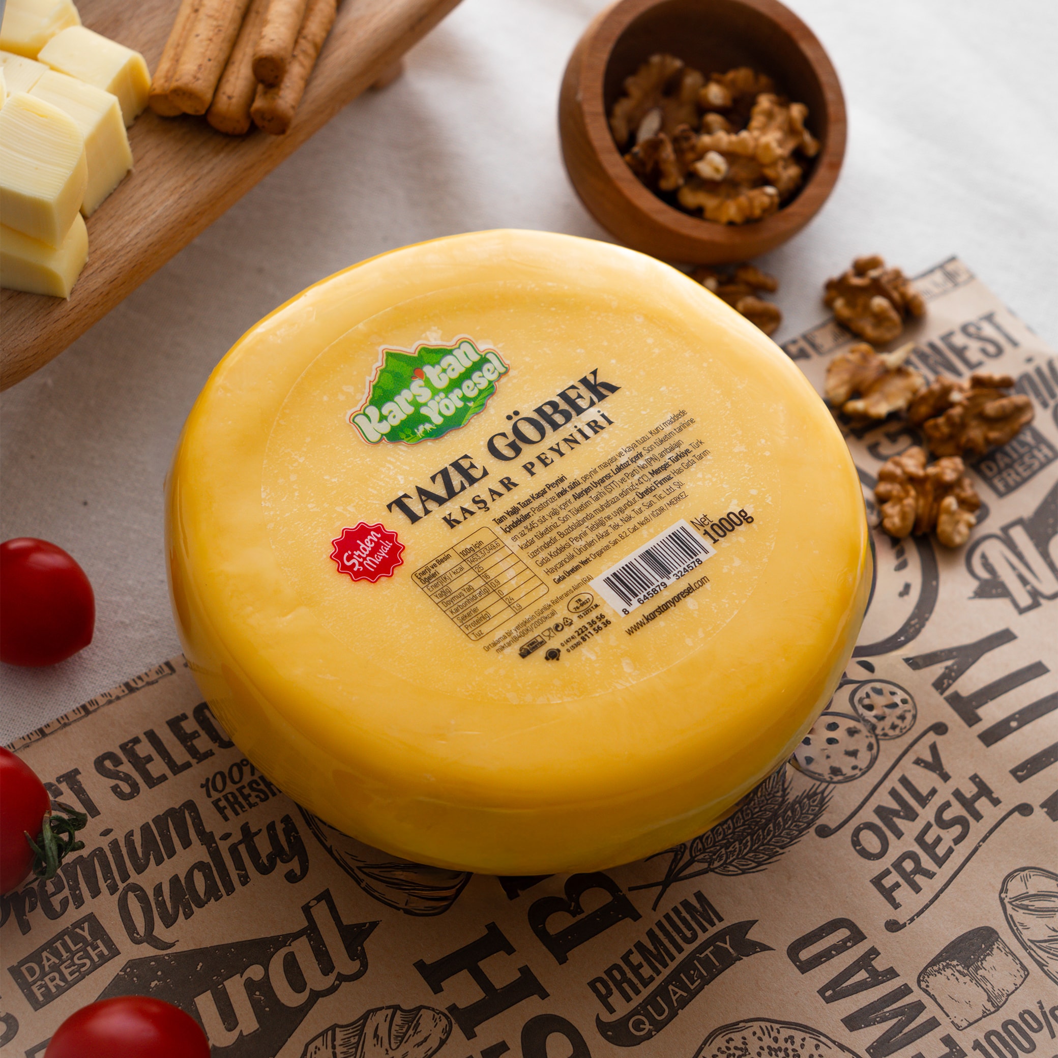 Kars Taze Göbek Kaşar Peyniri - 1KG