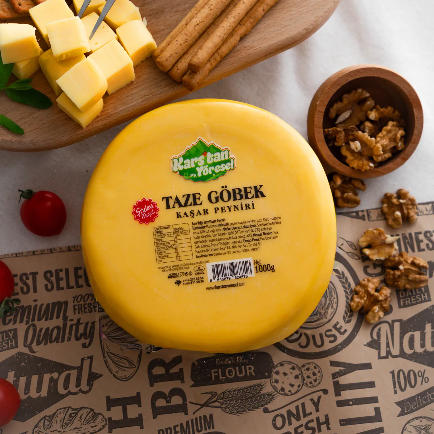Kars Taze Göbek Kaşar Peyniri - 1KG