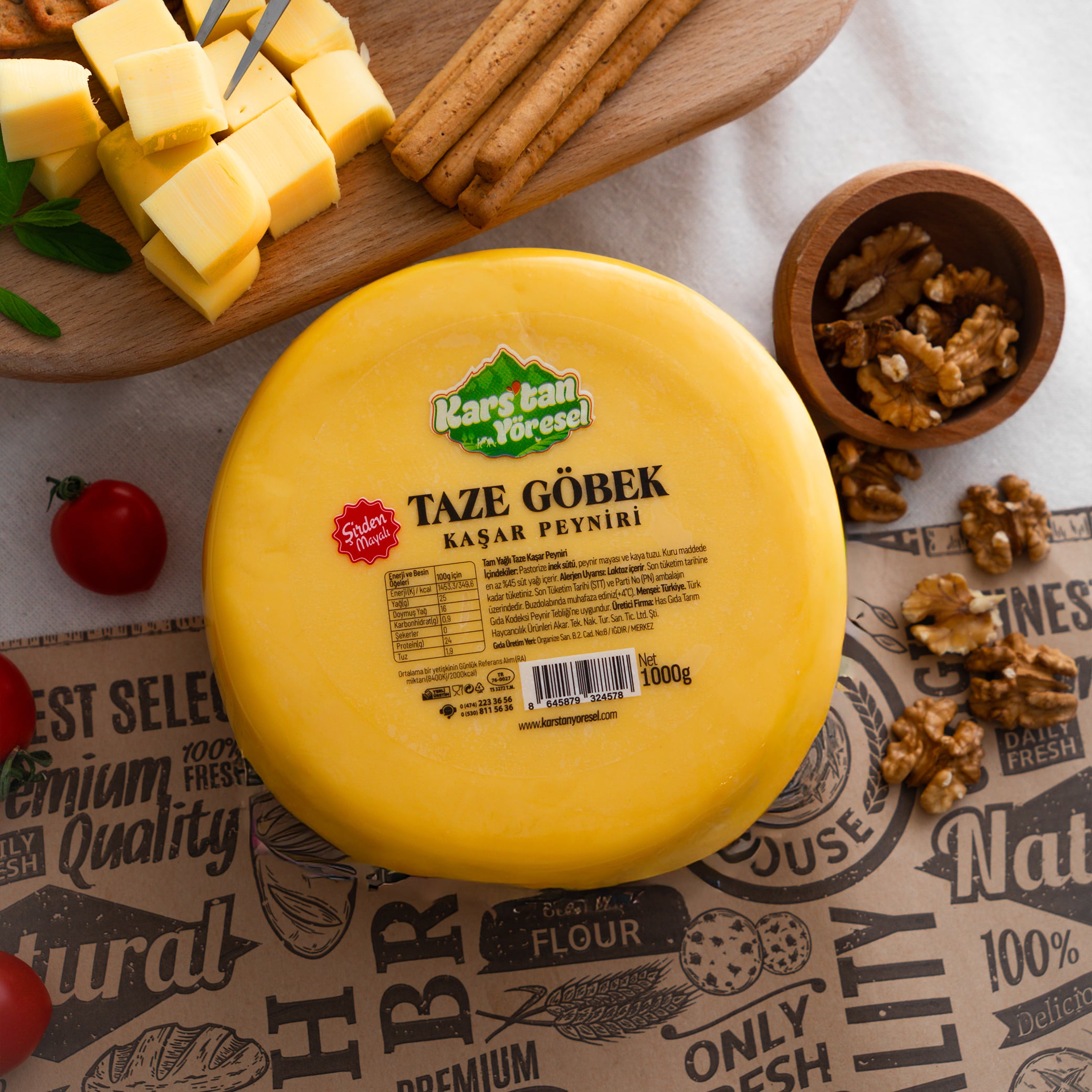 Kars Taze Göbek Kaşar Peyniri - 1KG