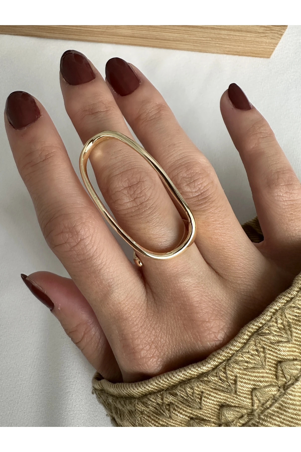 Gold Büyük Oval Yüzük