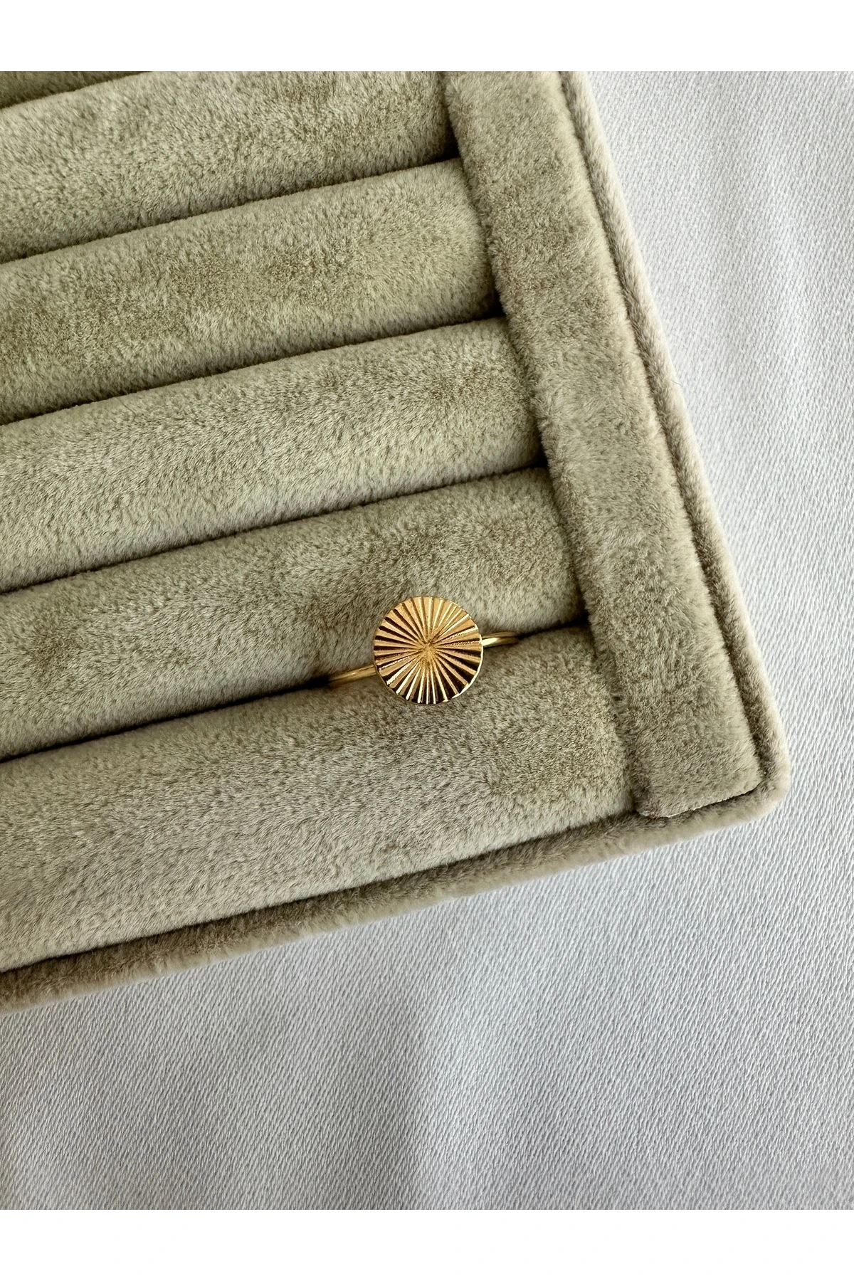 Gold Güneş Çelik Yüzük