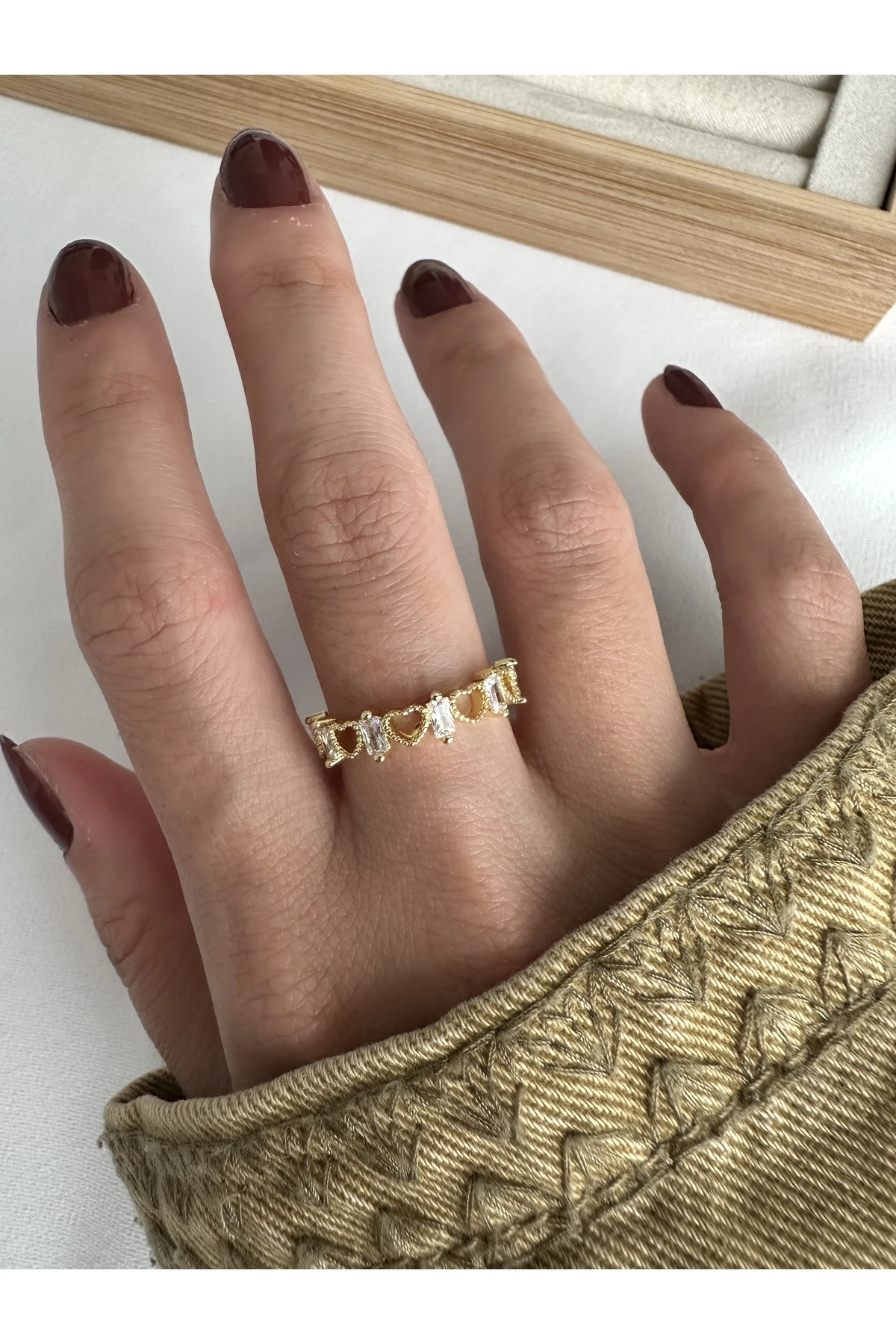 Gold Minimal Kalp Yüzük