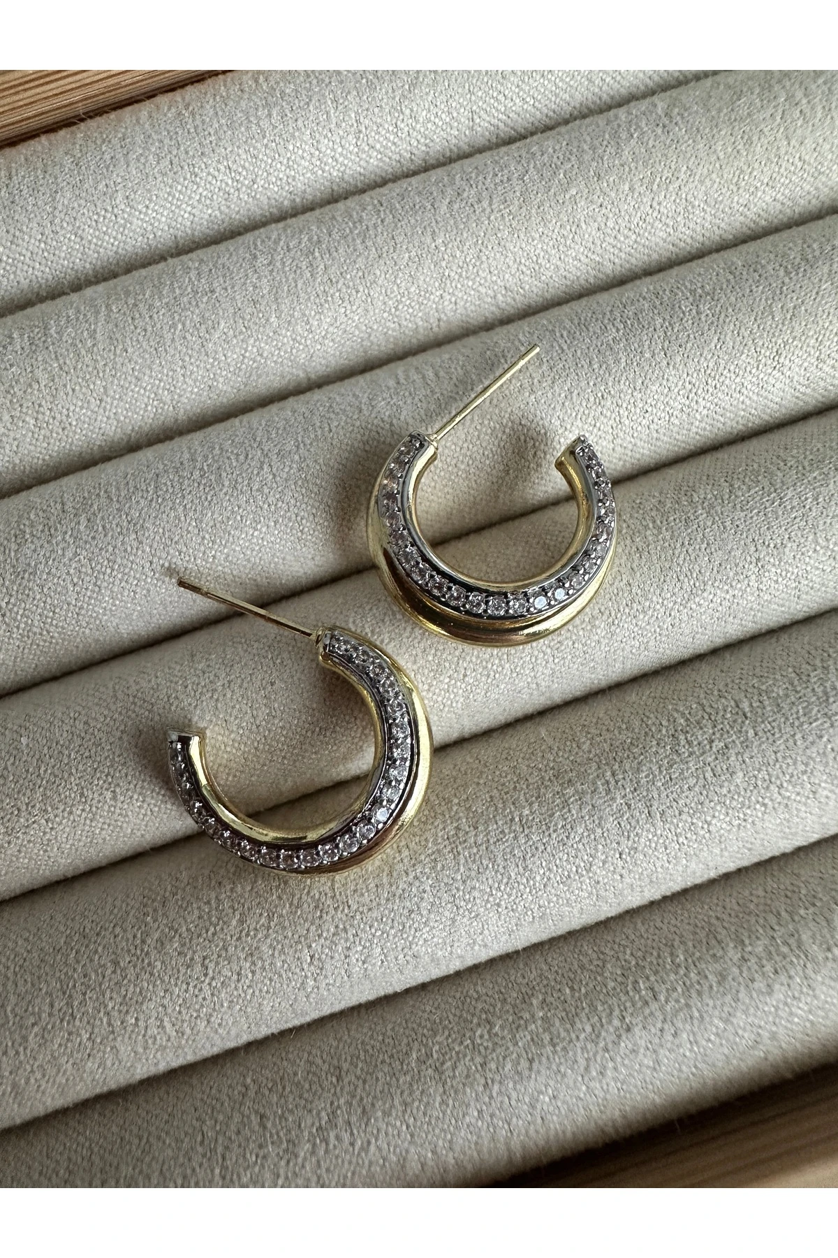 Mix Çift Renkli C Küpe