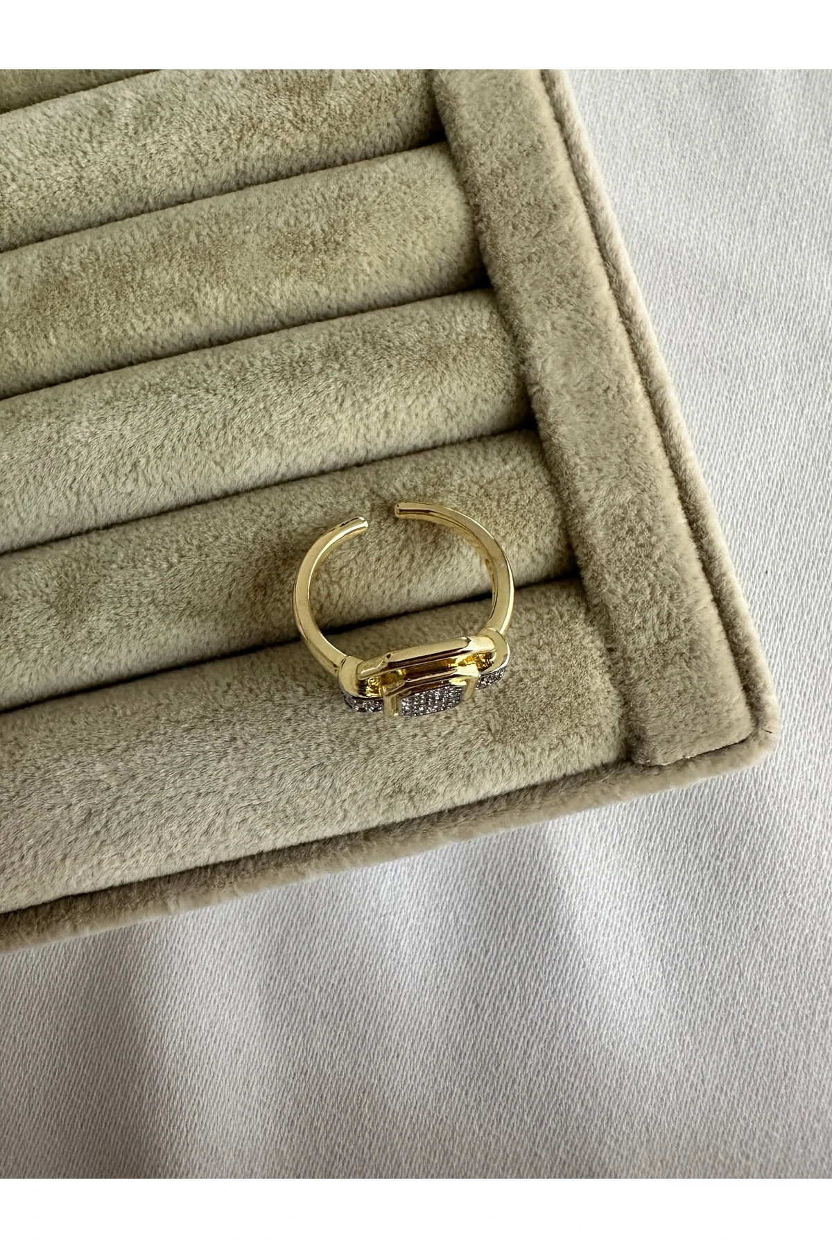 Çift Renkli Dörtgen Yüzük