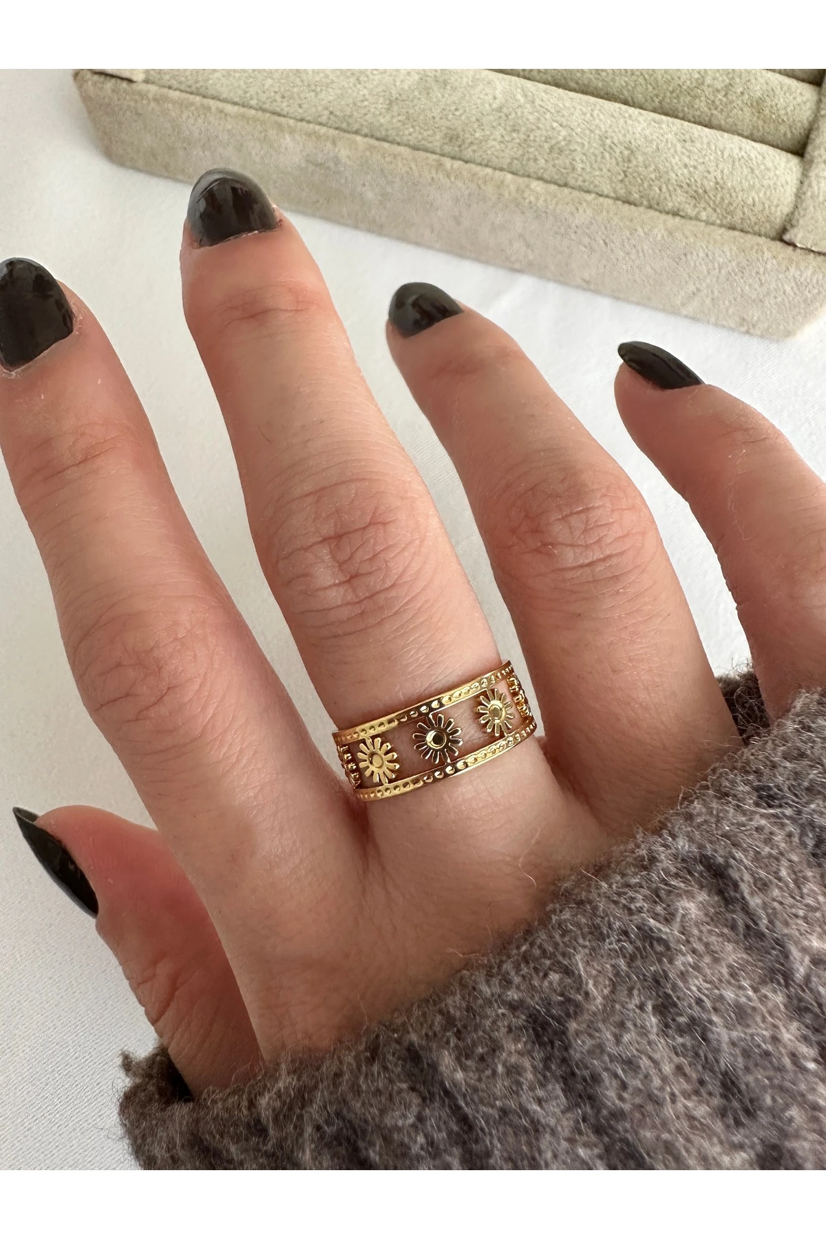 Çiçek Tamtur Çelik Yüzük