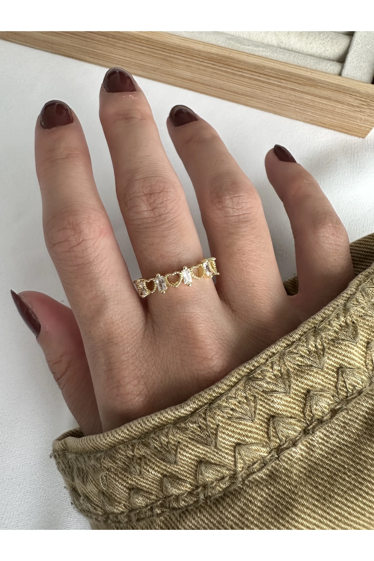 Gold Minimal Kalp Yüzük