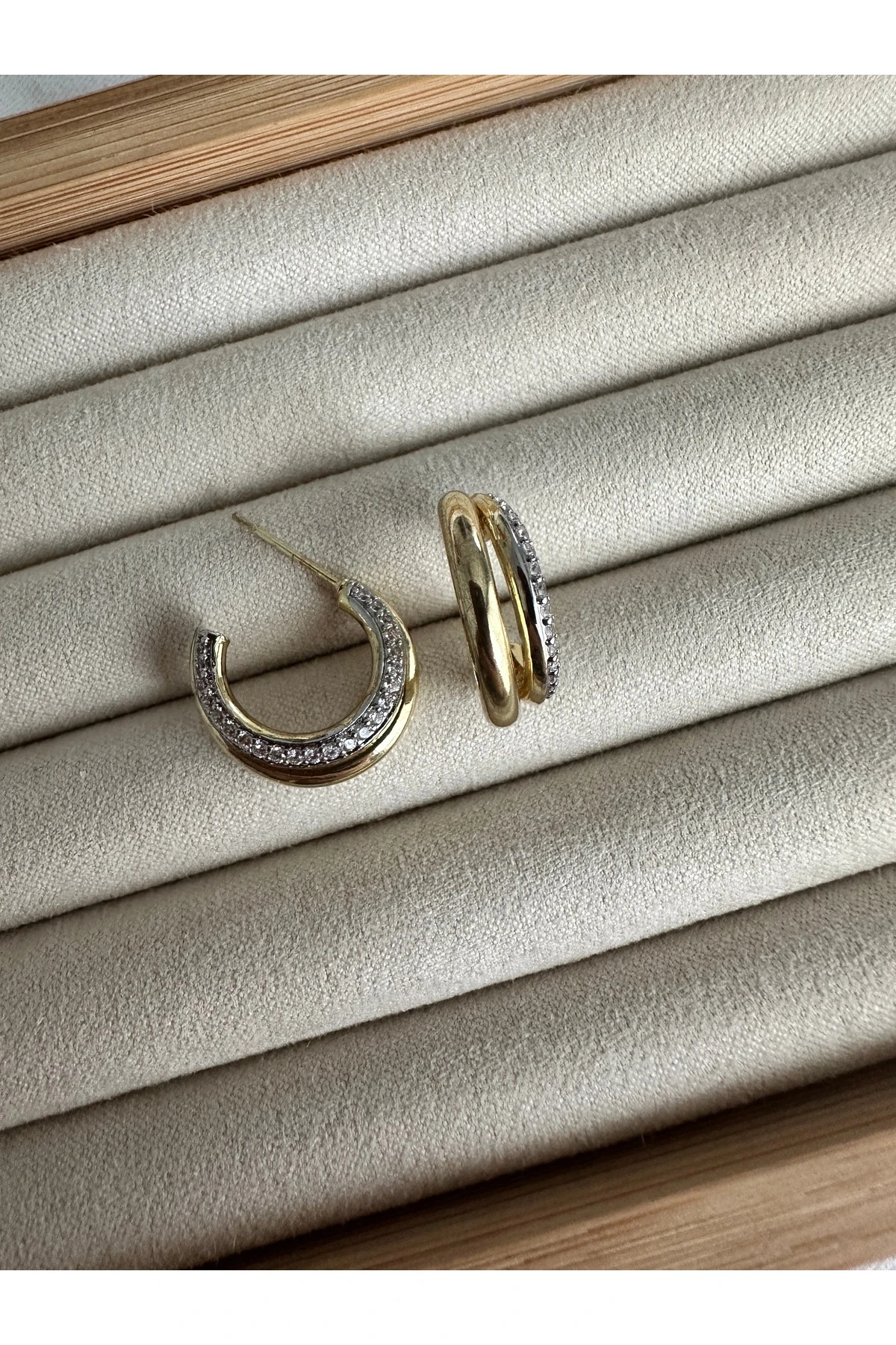 Mix Çift Renkli C Küpe