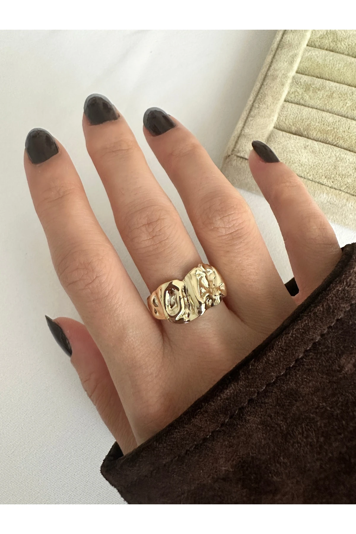 Gold Kırışık Yüzük