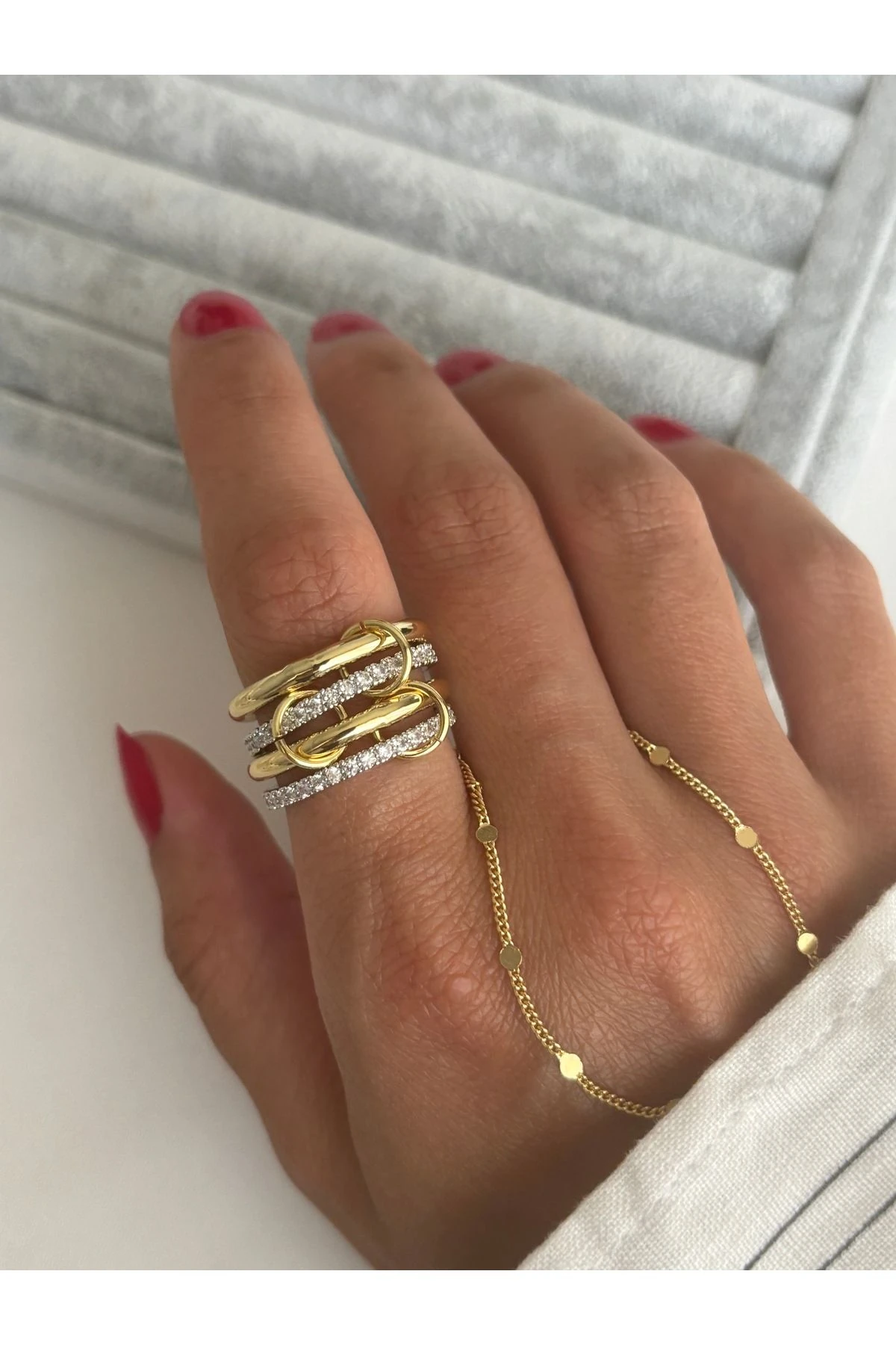 Taşlı 4'lü Yüzük