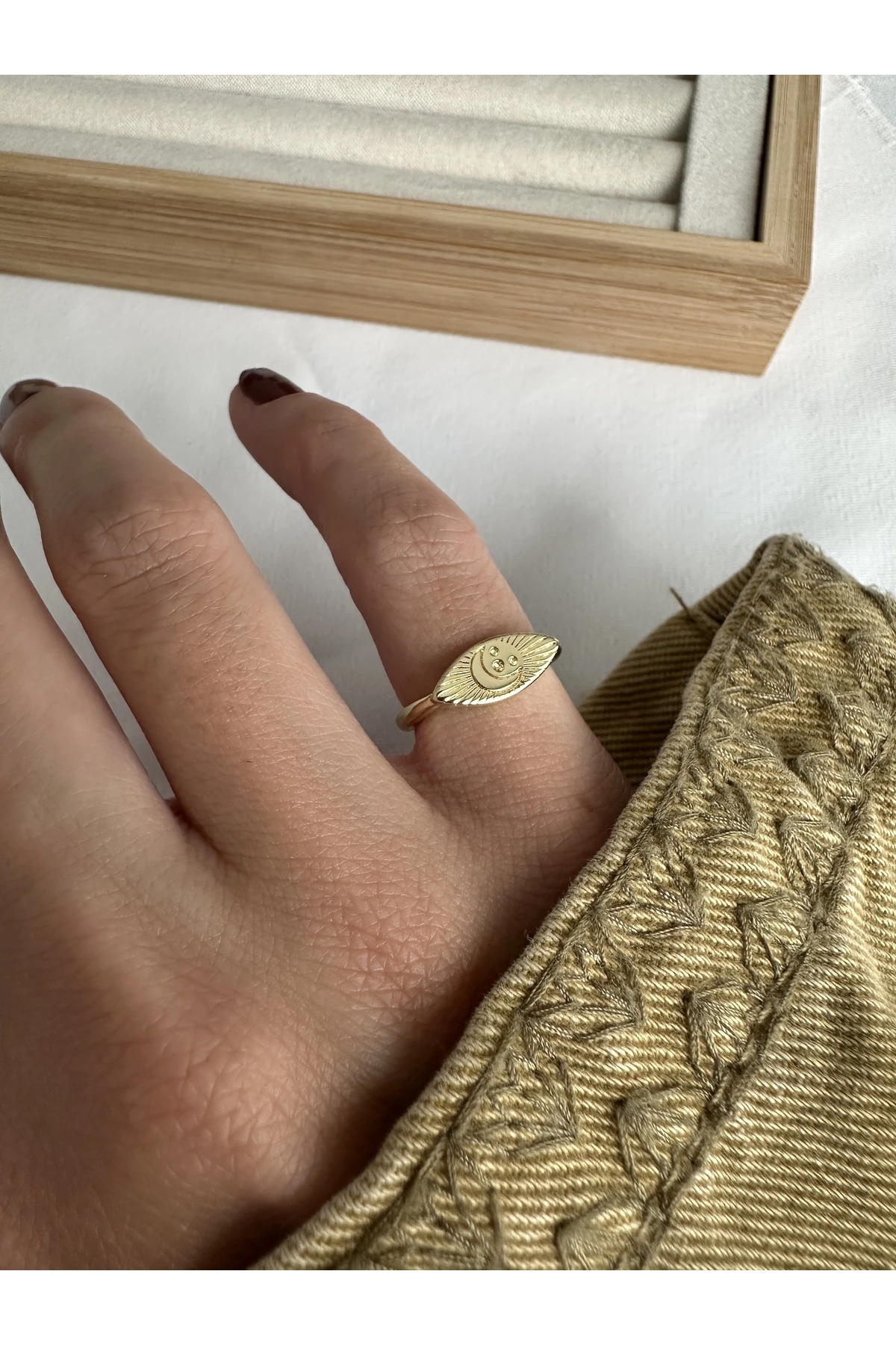 Ay Yıldız Serçe Parmak Yüzüğü