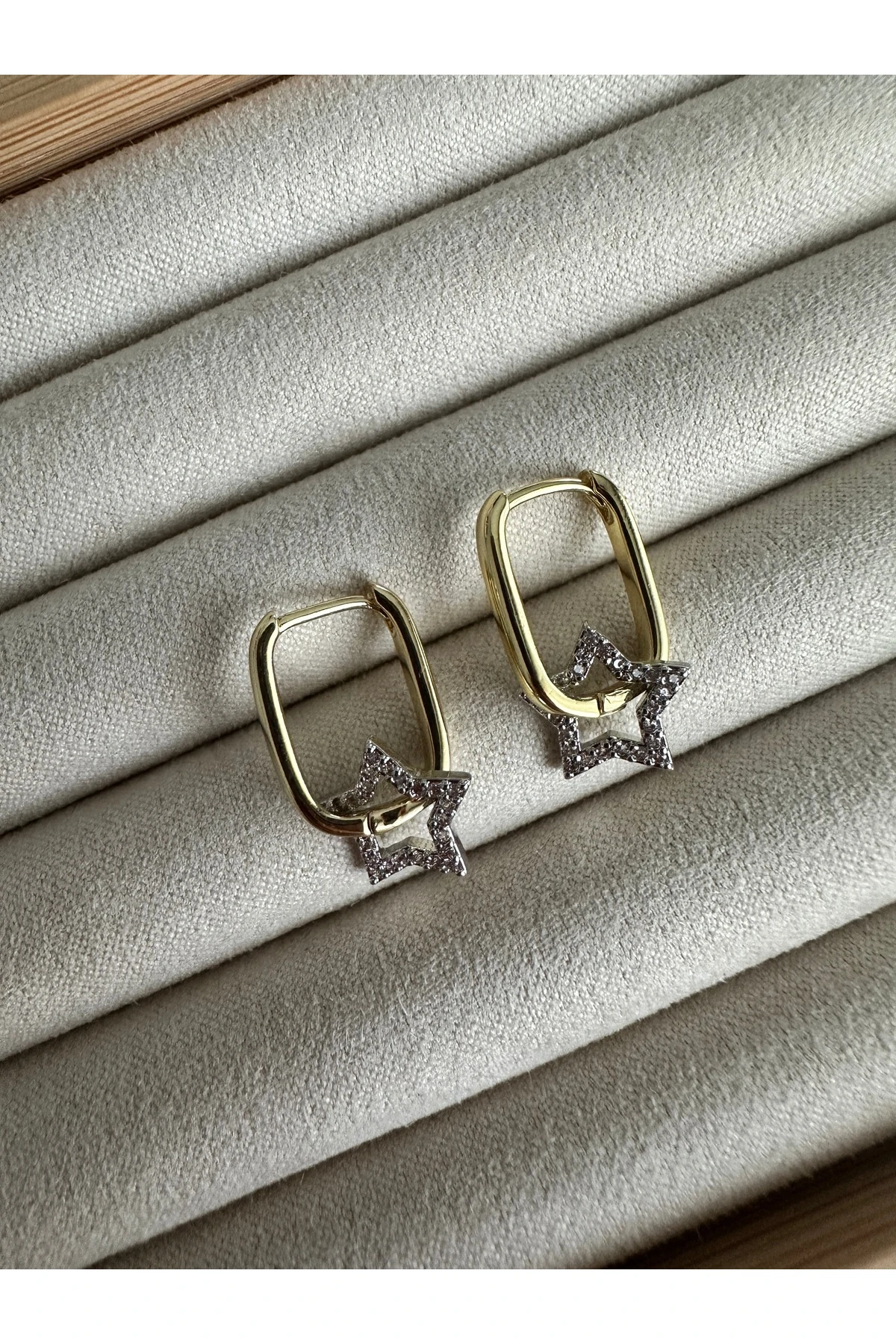 Çift Renkli Yıldız Küpe