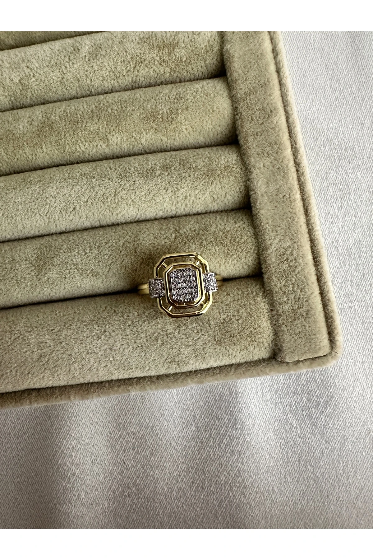 Çift Renkli Dörtgen Yüzük