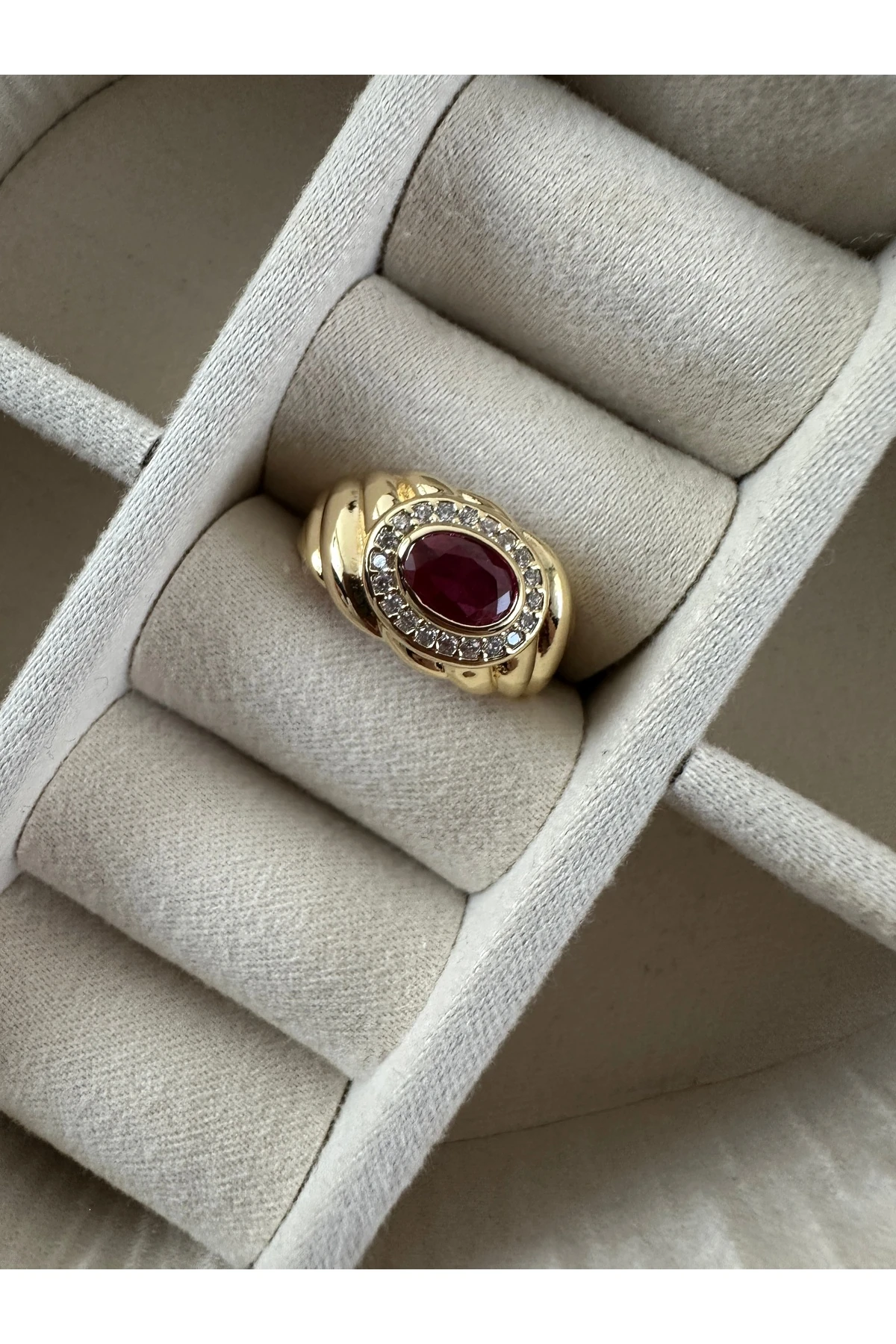 Gold Zirkon Taşlı Lunarial Yüzük