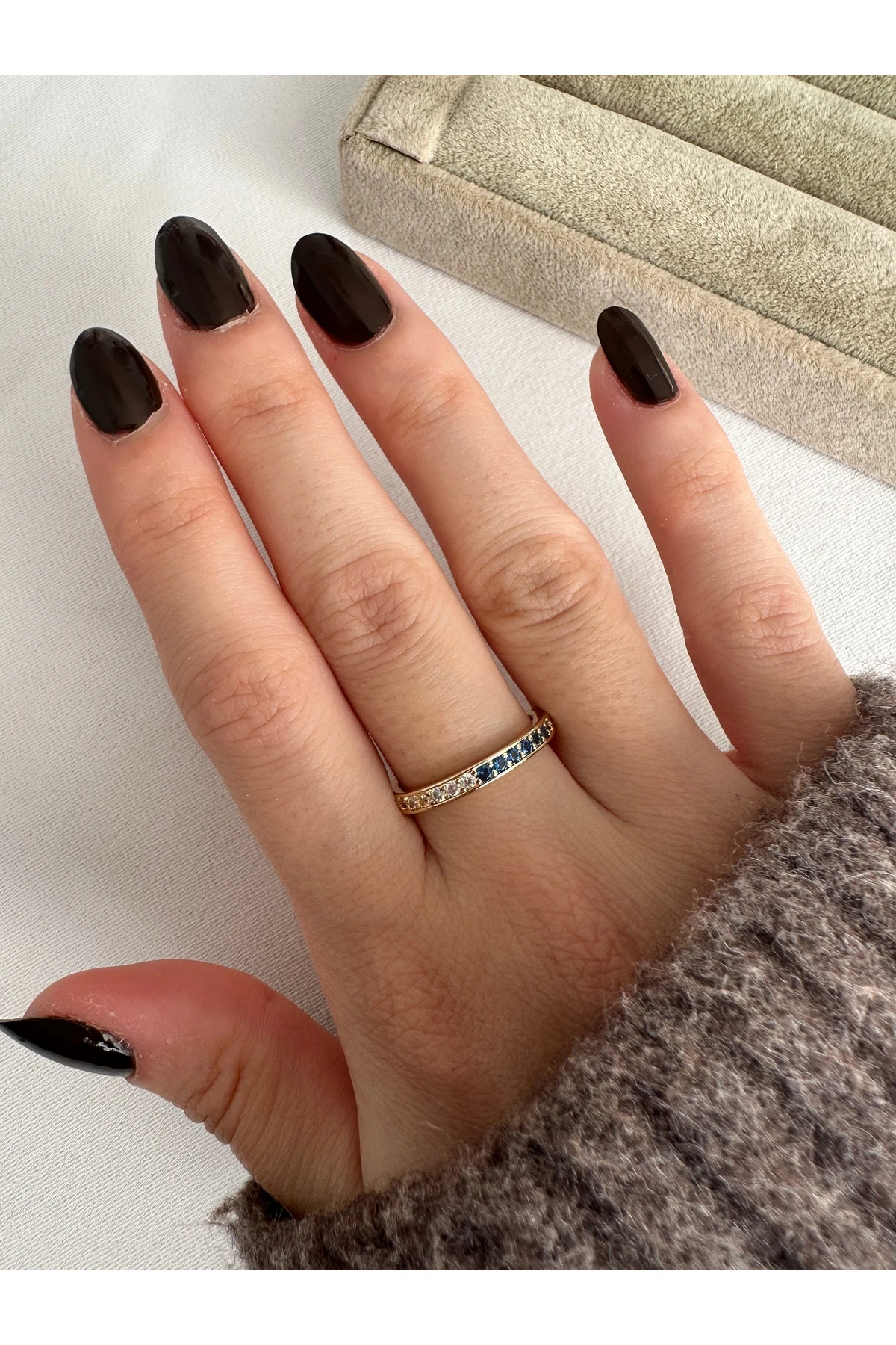 2 Renkli Lacivert Yüzük