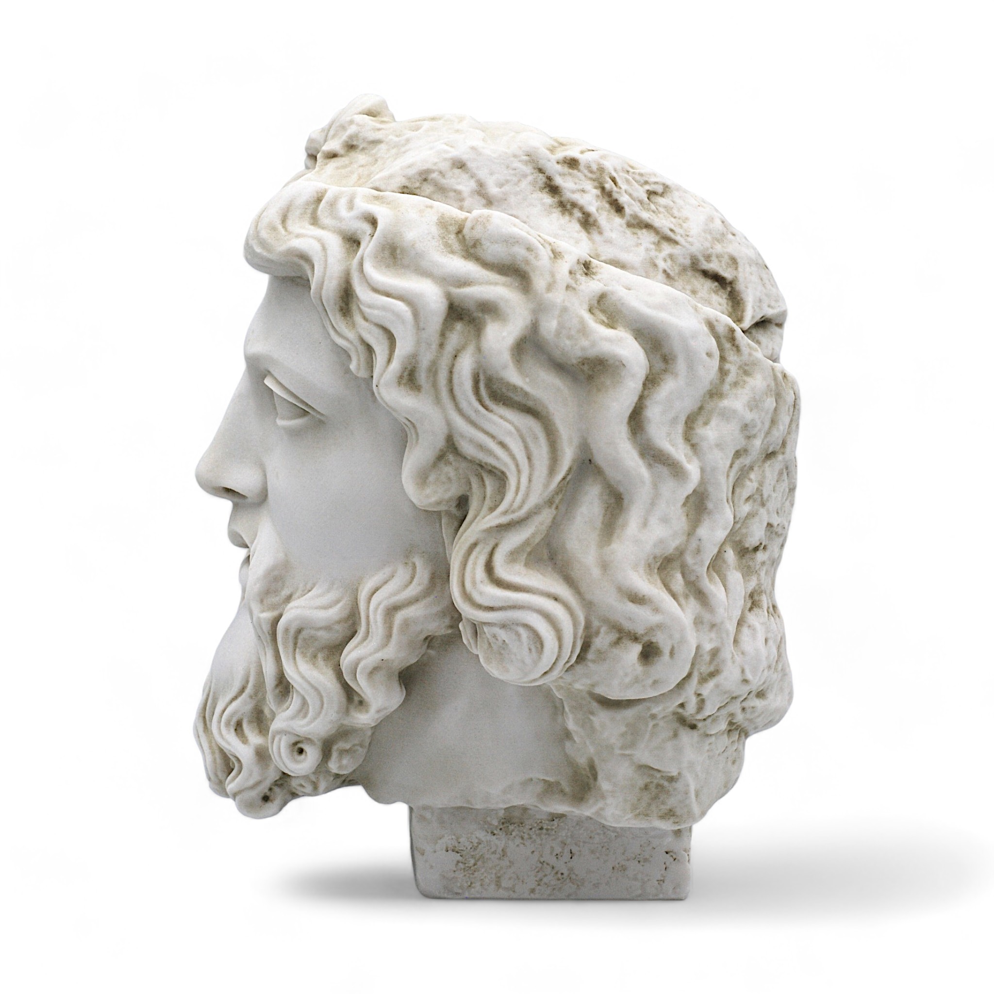 Zeus Marble Bust Home Decoration Greek Statue 16.14 in