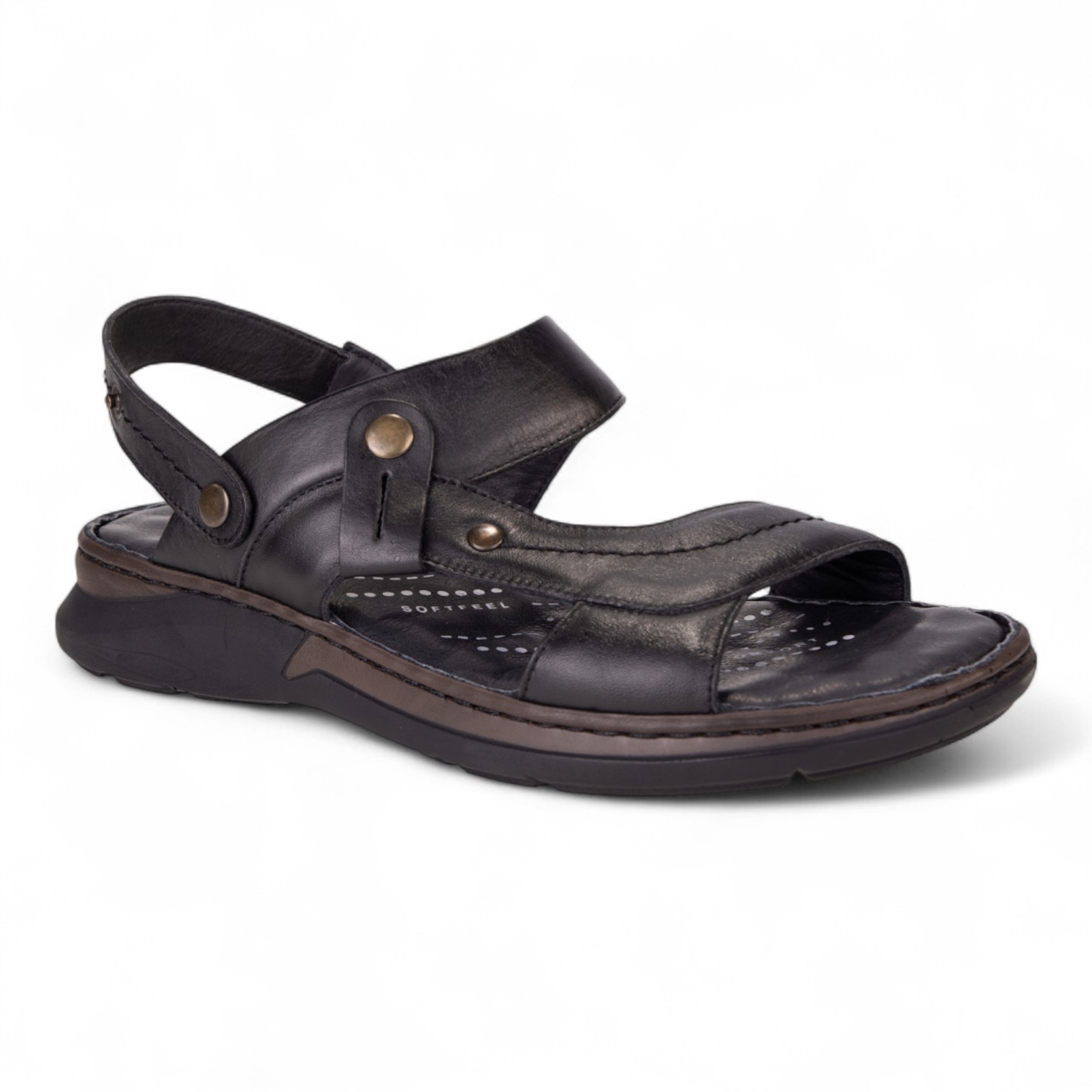 Forelli Ural 40507 Comfort Erkek Deri Sandalet - Siyah