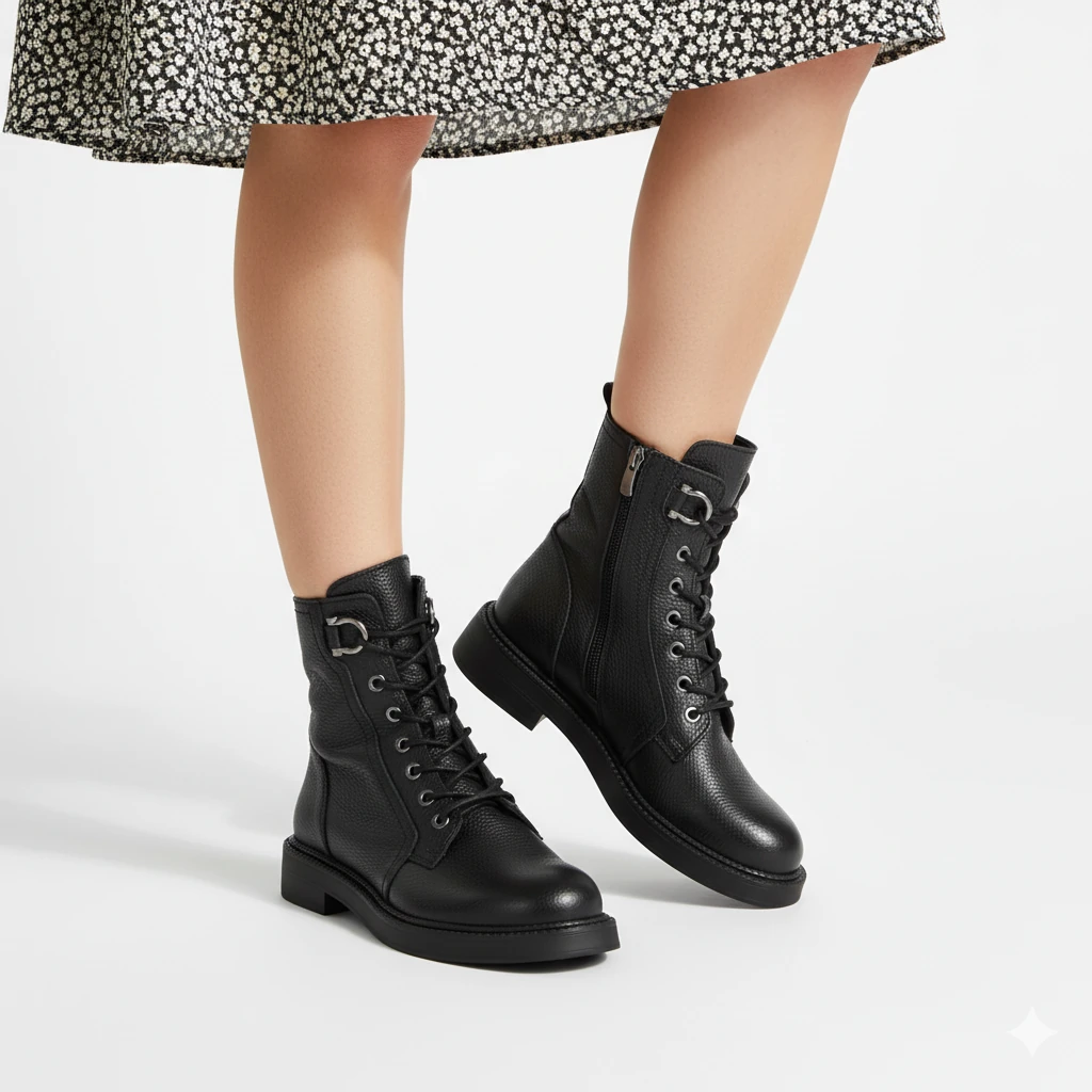 Mammamia D25KB-8495 Hakiki Deri Kadın Bot