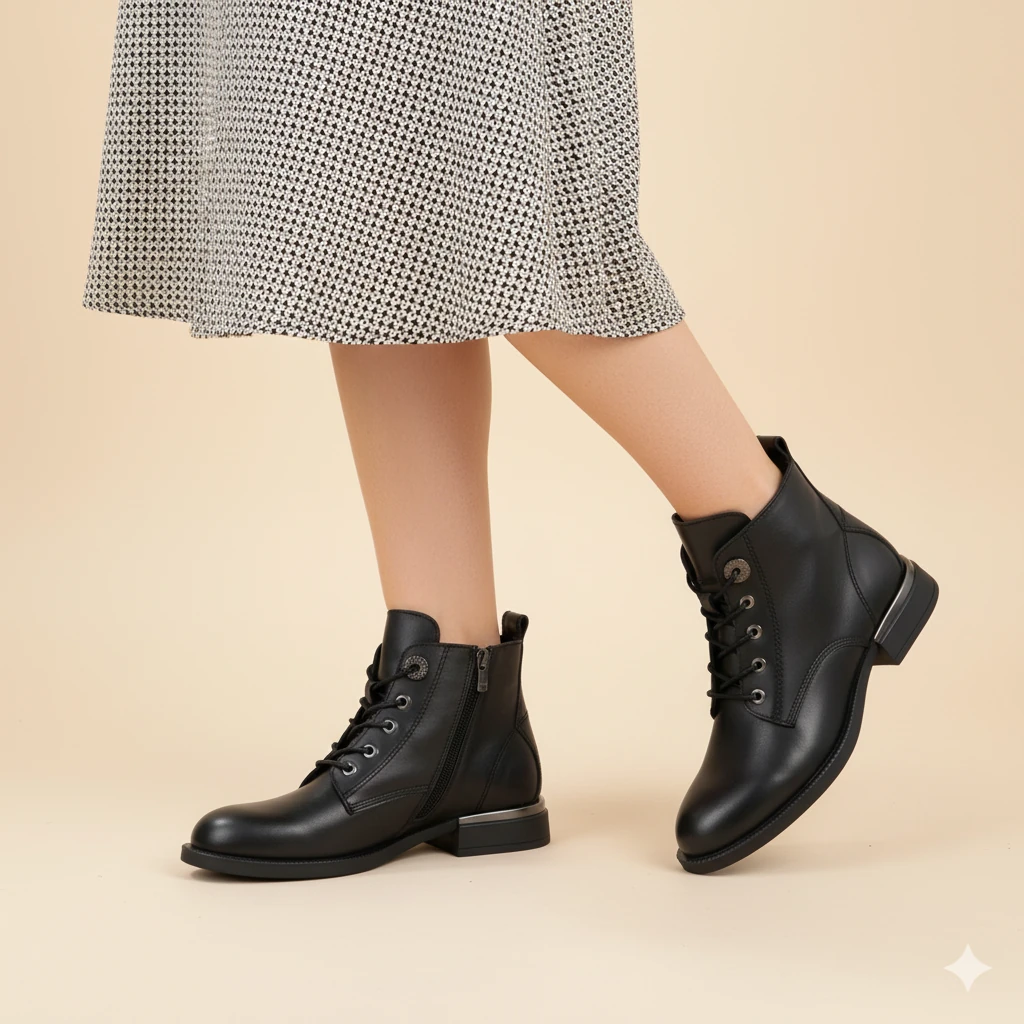 Mammamia D25KB-8515 Hakiki Deri Kadın Bot