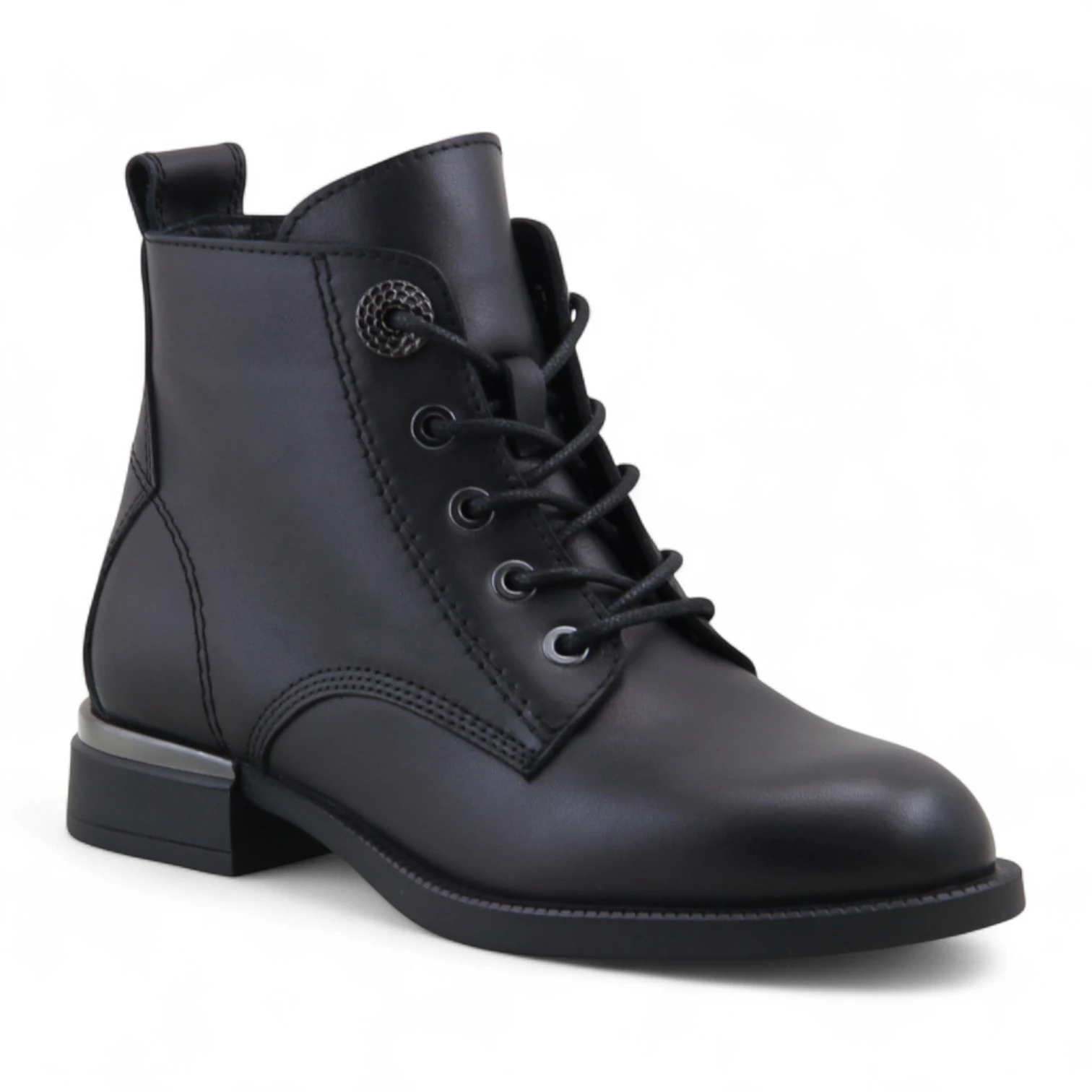 Mammamia D25KB-8515 Hakiki Deri Kadın Bot - Siyah