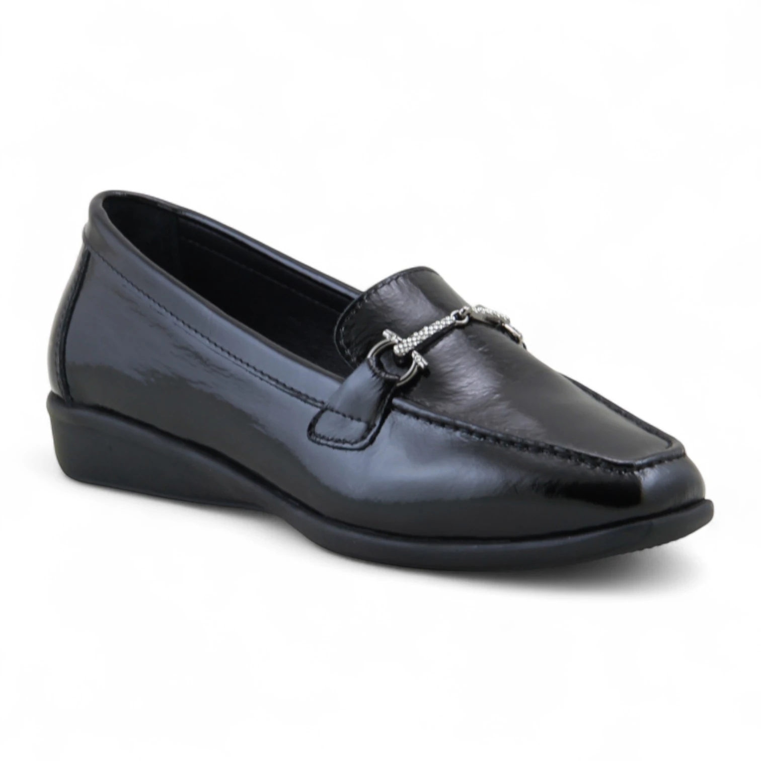 Beety 3102 Hakiki Deri Kadın Ayakkabı - Siyah Rugan