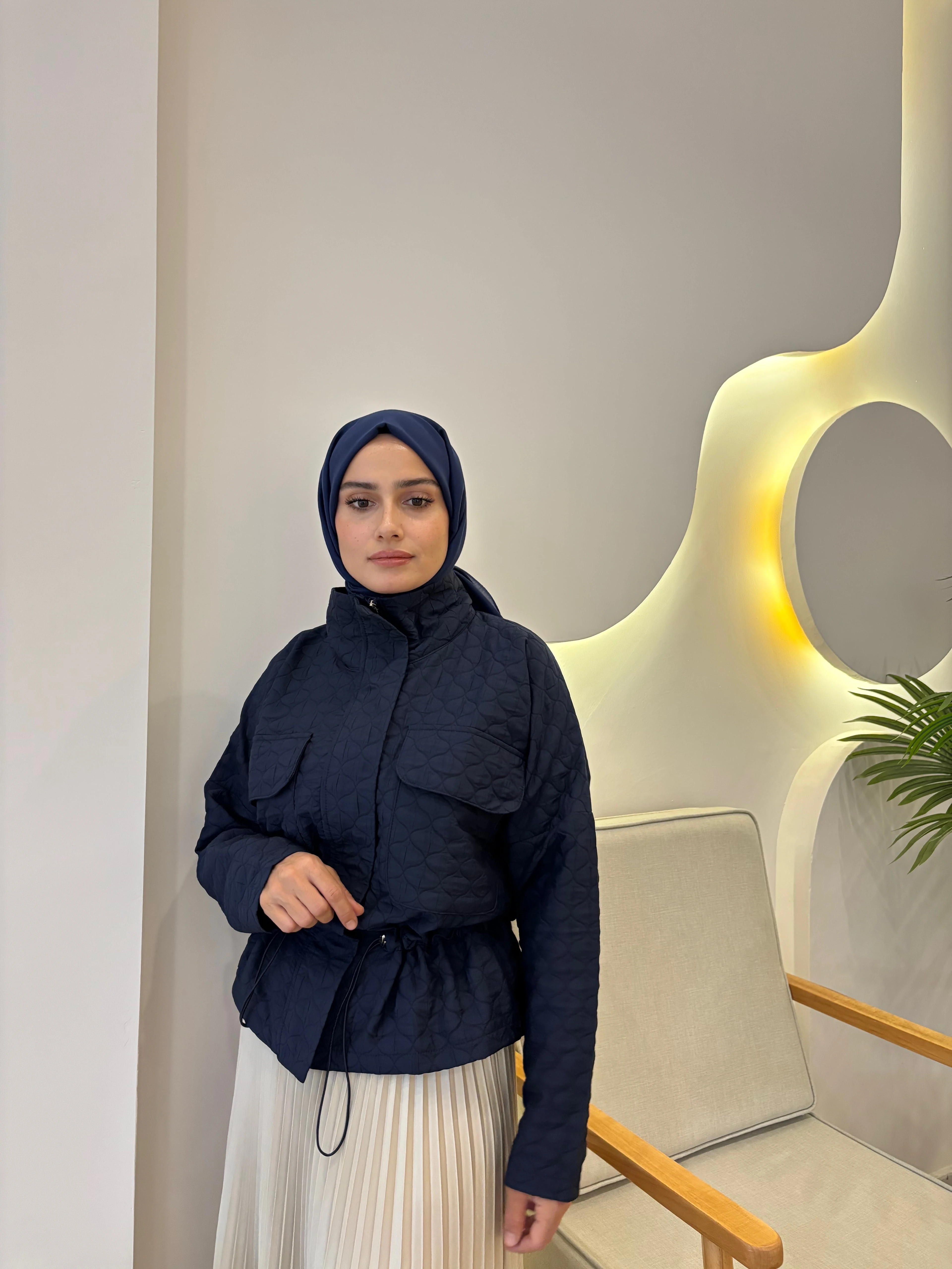 Kapitone Kısa Ceket