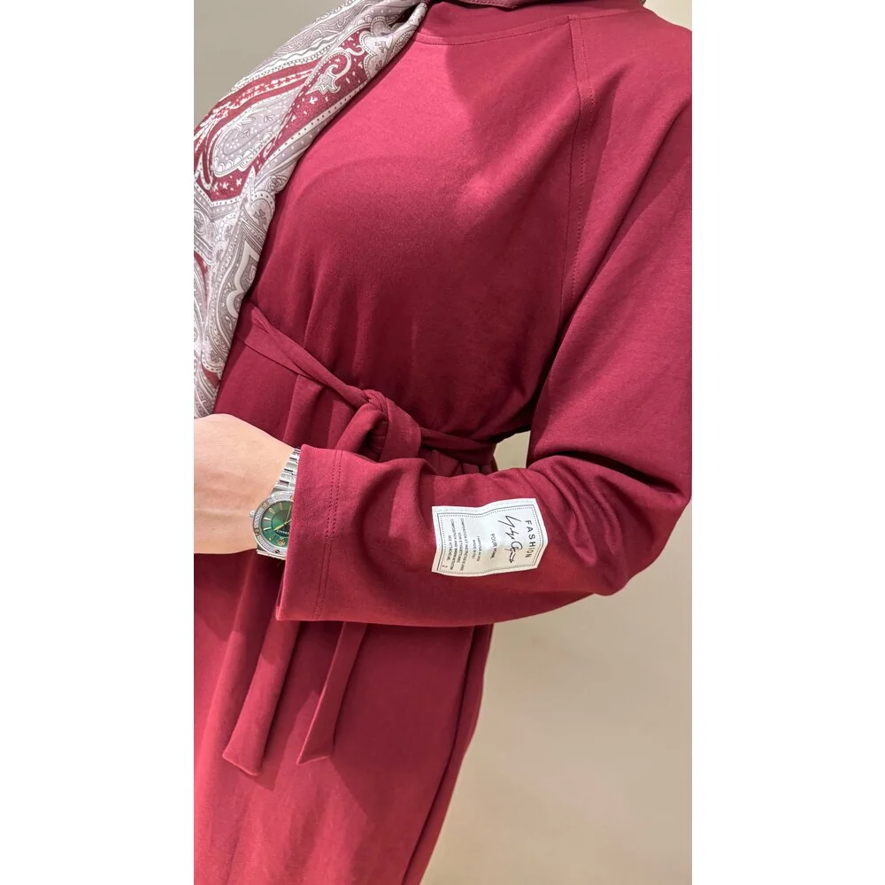 Bordo Rahat Basic Elbise