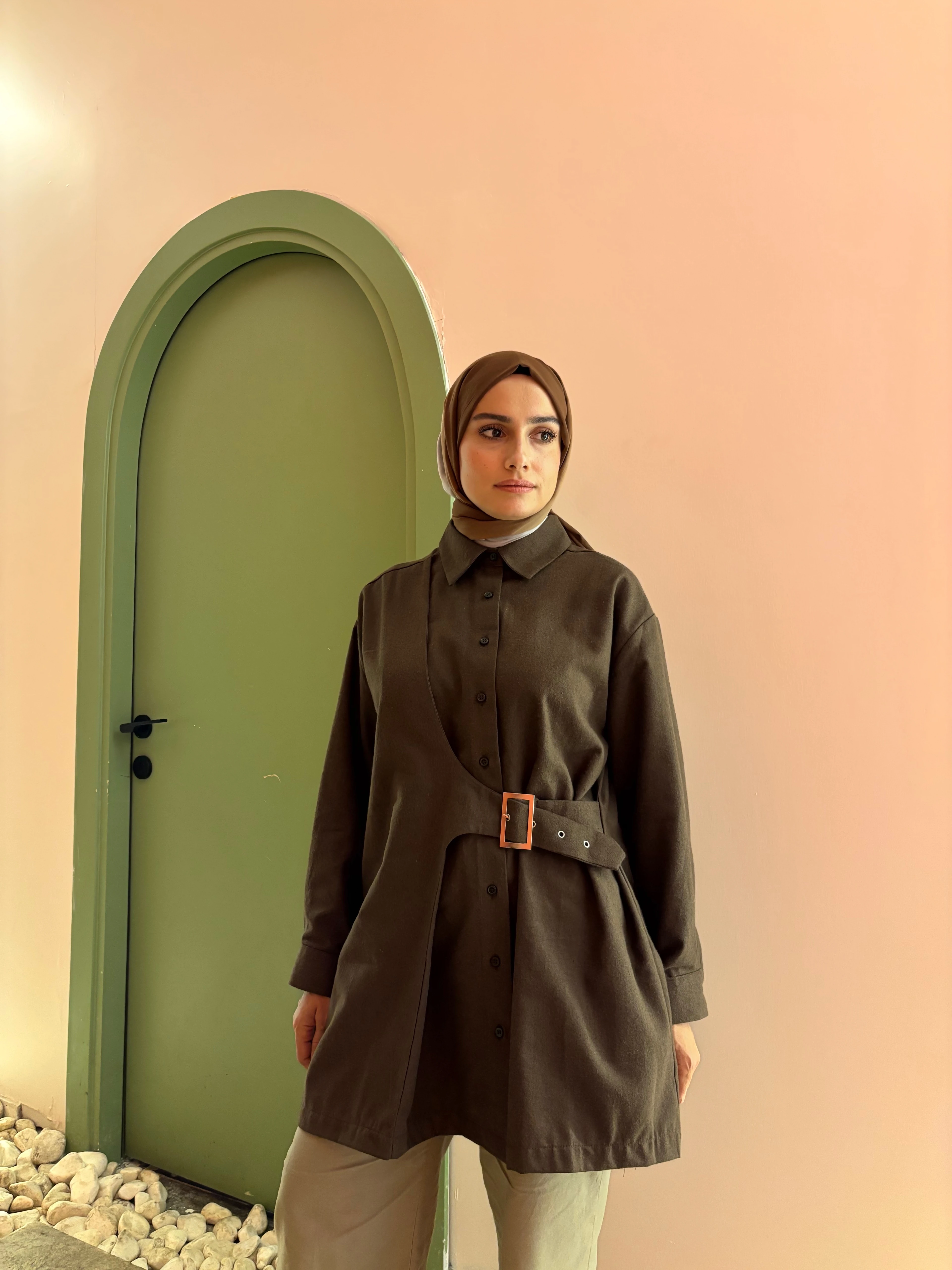 Tokalı Gömlek Kahverengi 