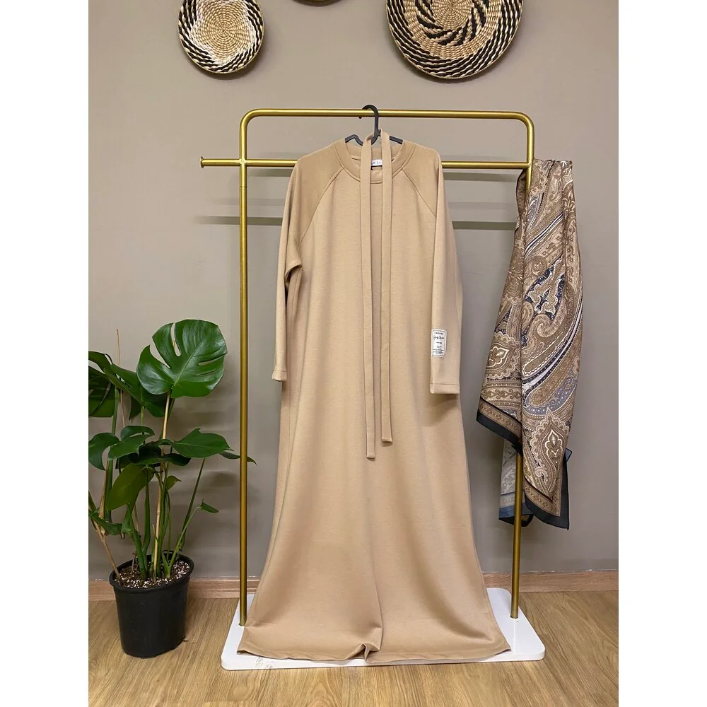 Bej Rahat Basic Elbise