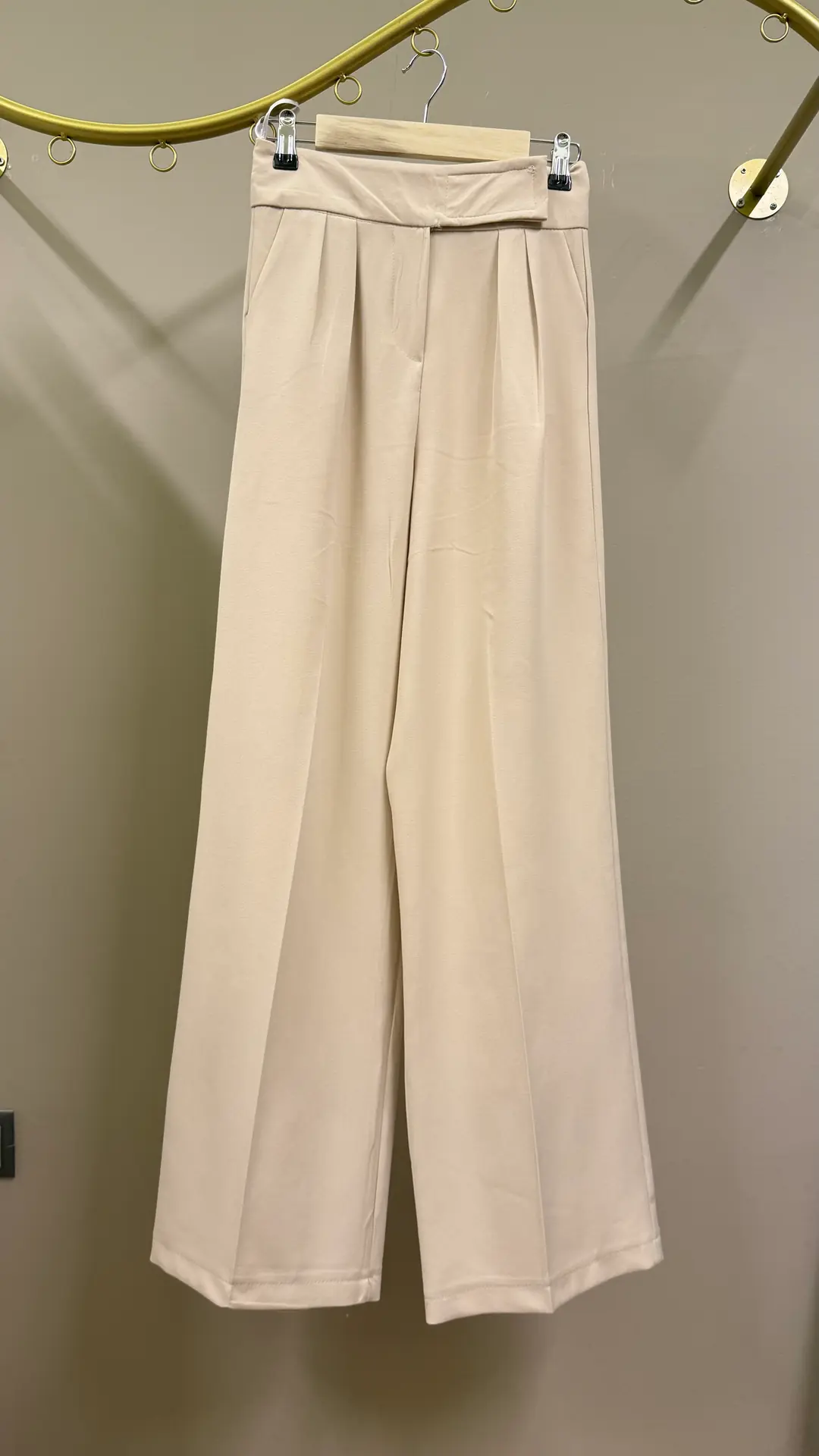 Krem Palazzo Pantolon
