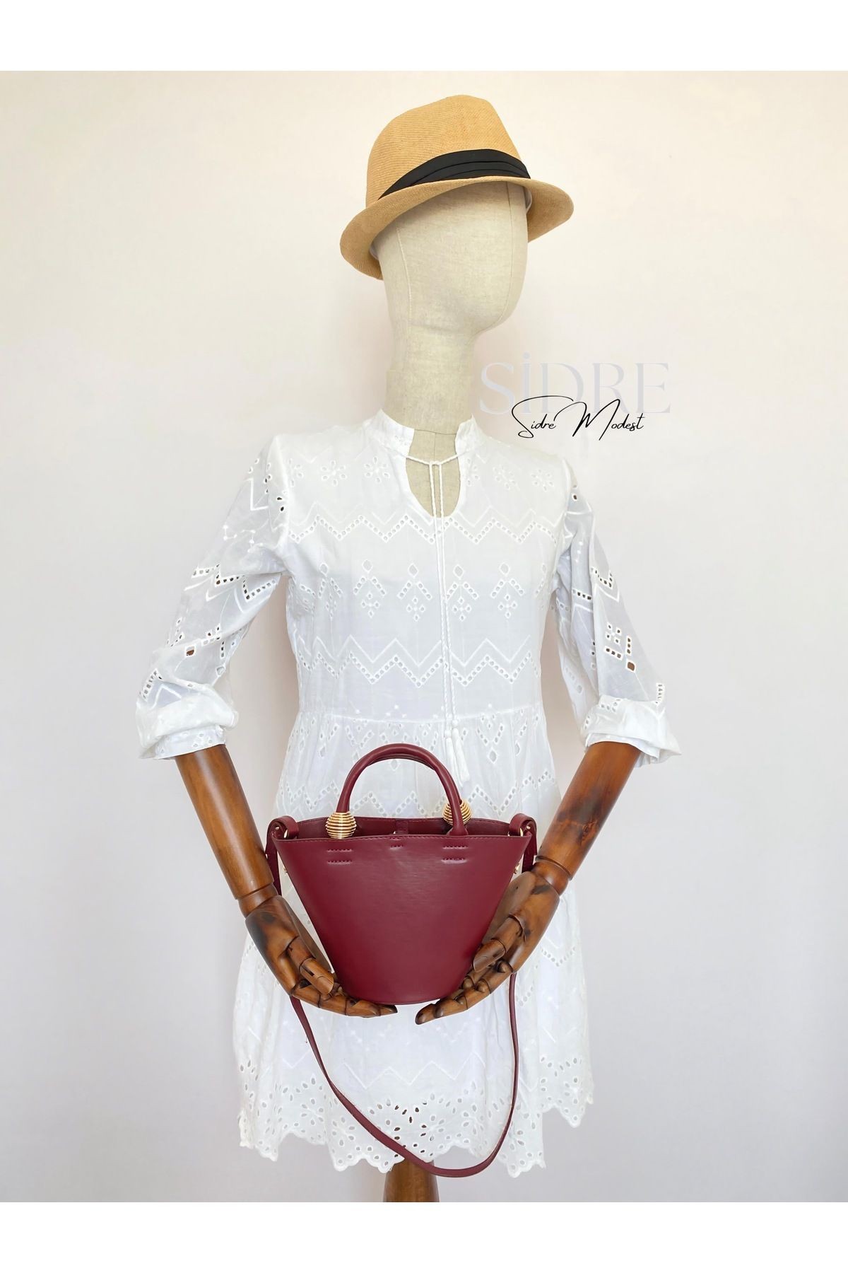 Elva Bucket Bordo Çanta
