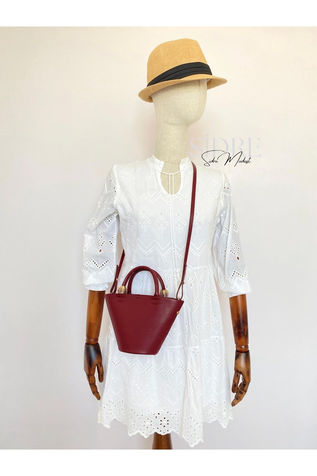 Elva Bucket Bordo Çanta