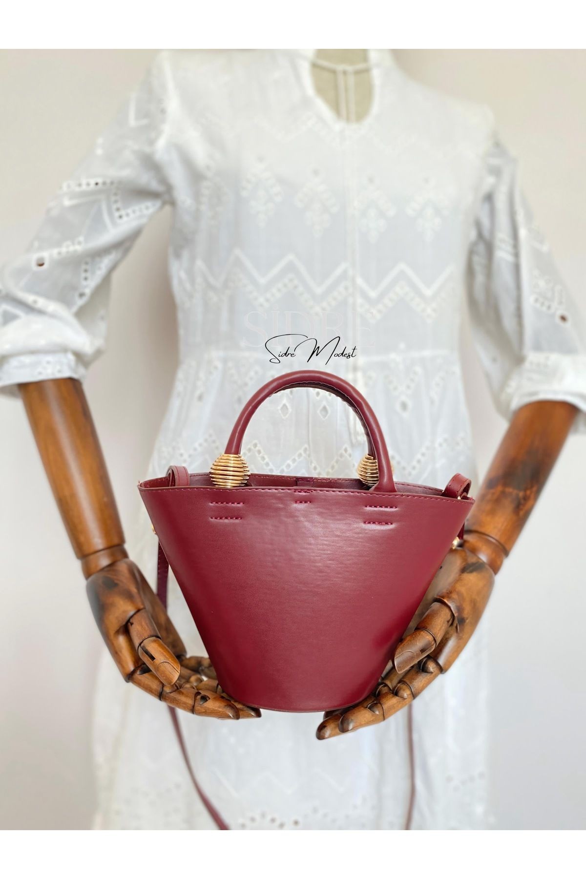 Elva Bucket Bordo Çanta