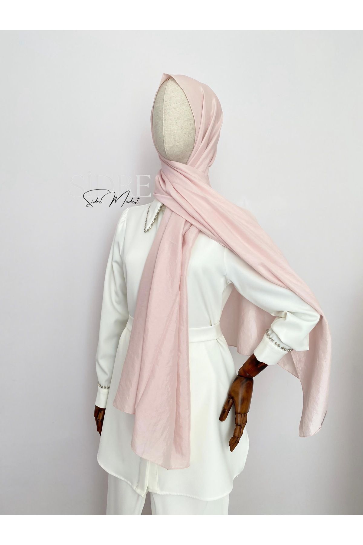 Minel Hafif Pembe Şal