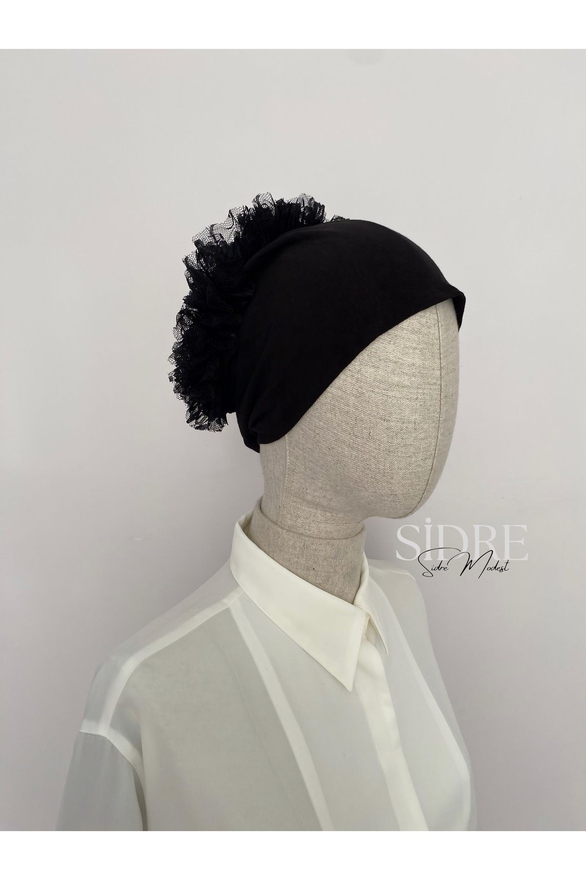 Dikişsiz Fırfır Bone Siyah