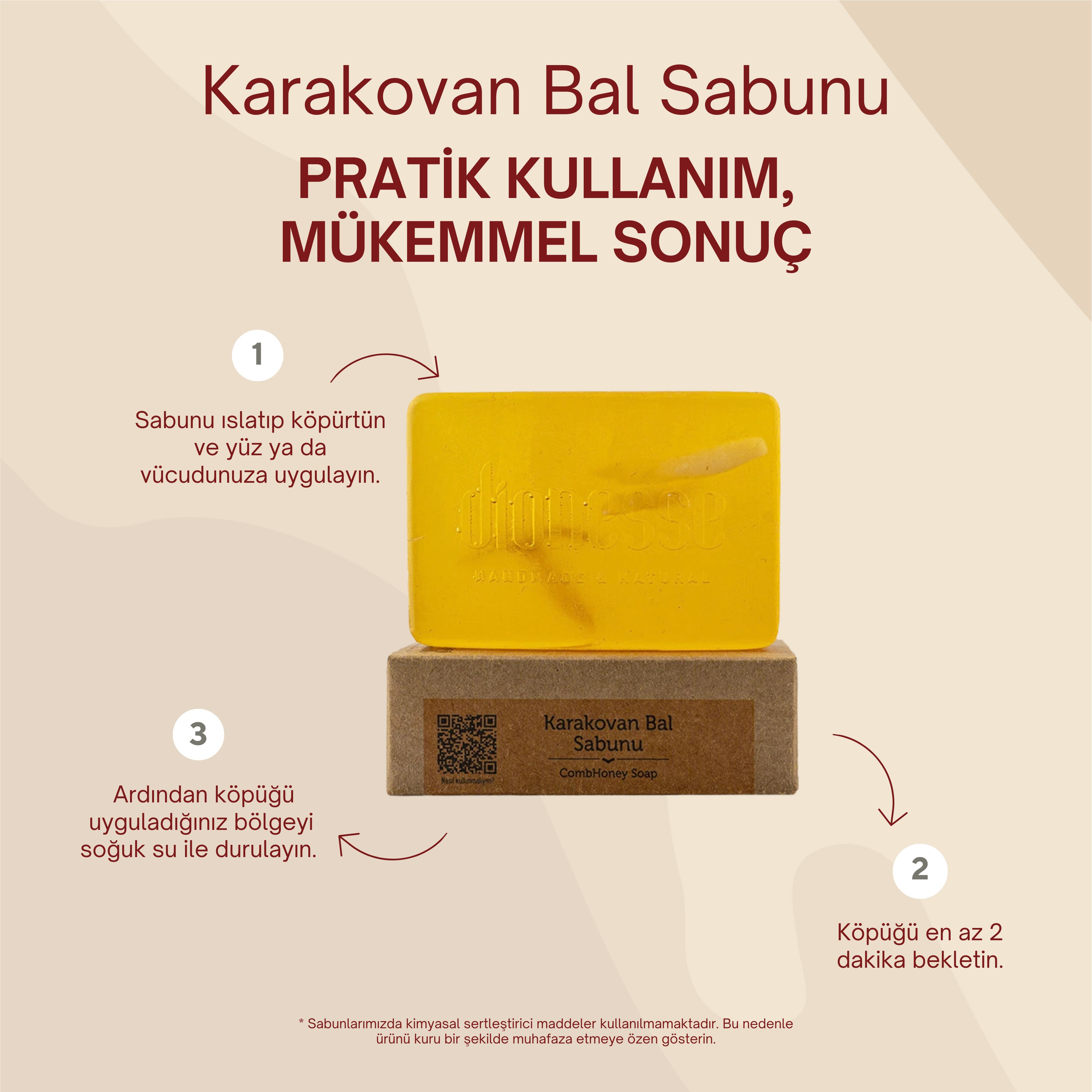 Doğal Karakovan Ballı Sabun 120 gr - Doğal Peeling ve Nemlendirici, Cilt Lekelerine Karşı Etkili El Yapımı Sabun