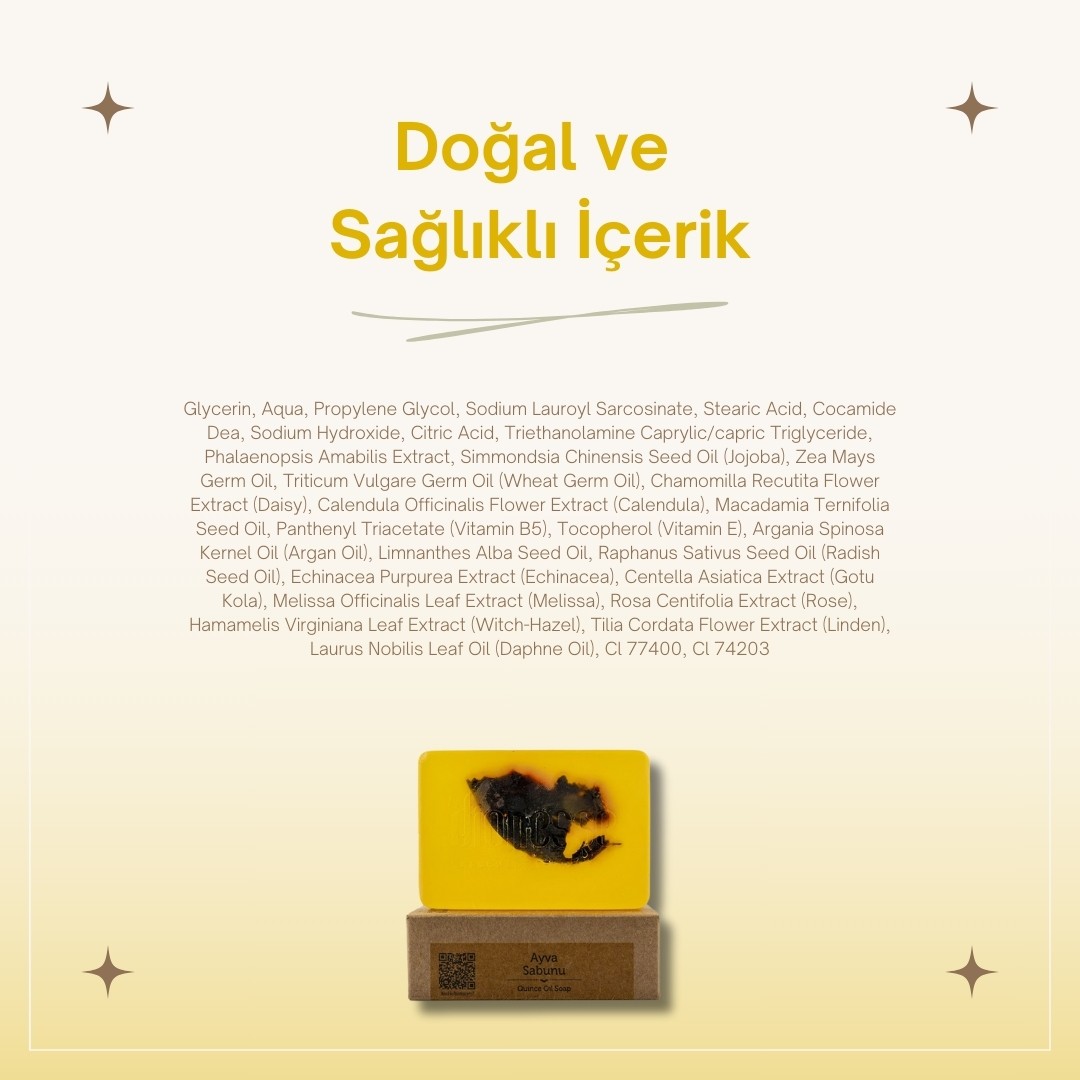 Doğal Ayva Sabunu 120 gr - Kepek Karşıtı Katı Şampuan, Saç Güçlendirici Doğal Bakım Sabunu