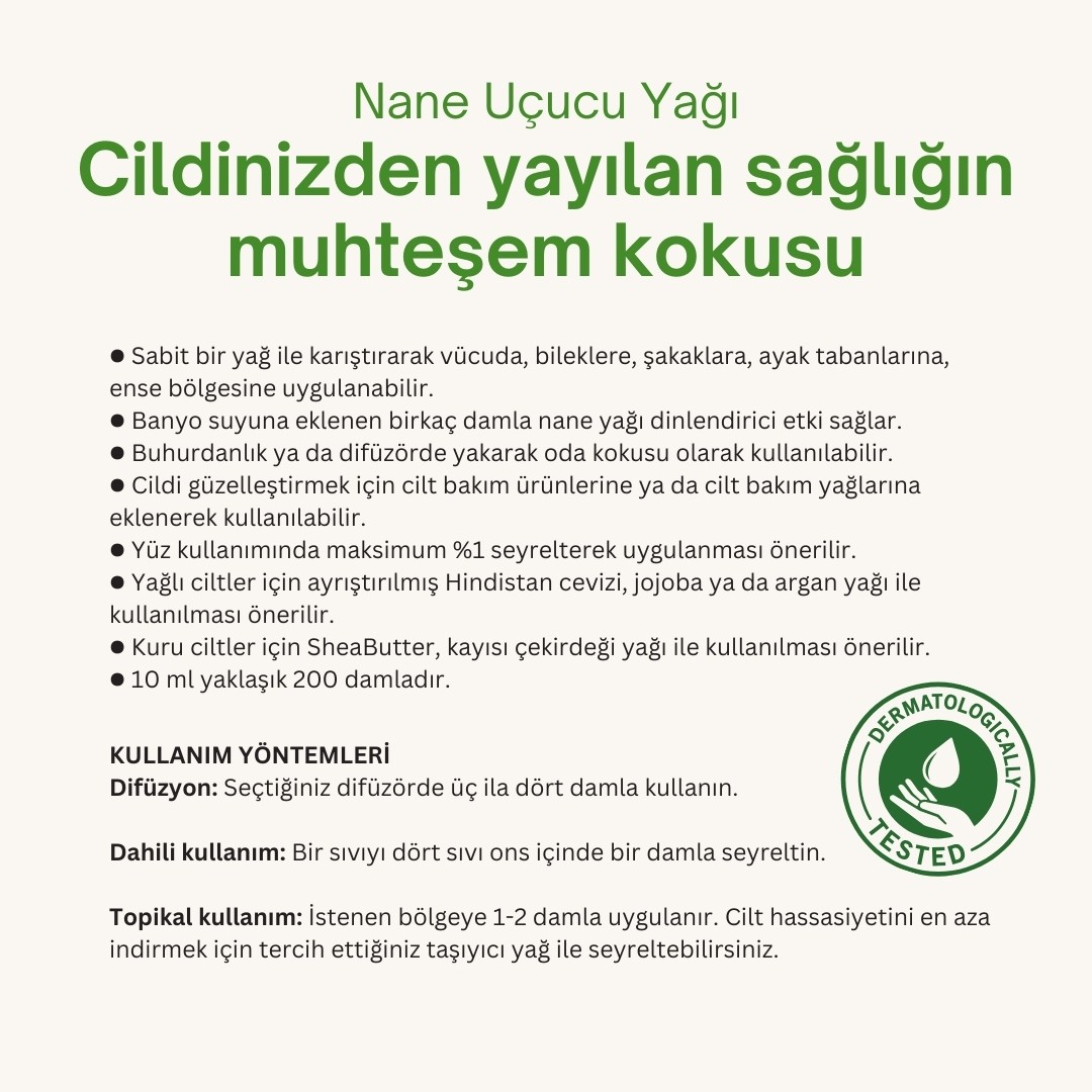 %100 Doğal Saf Nane Yağı 10 ml 