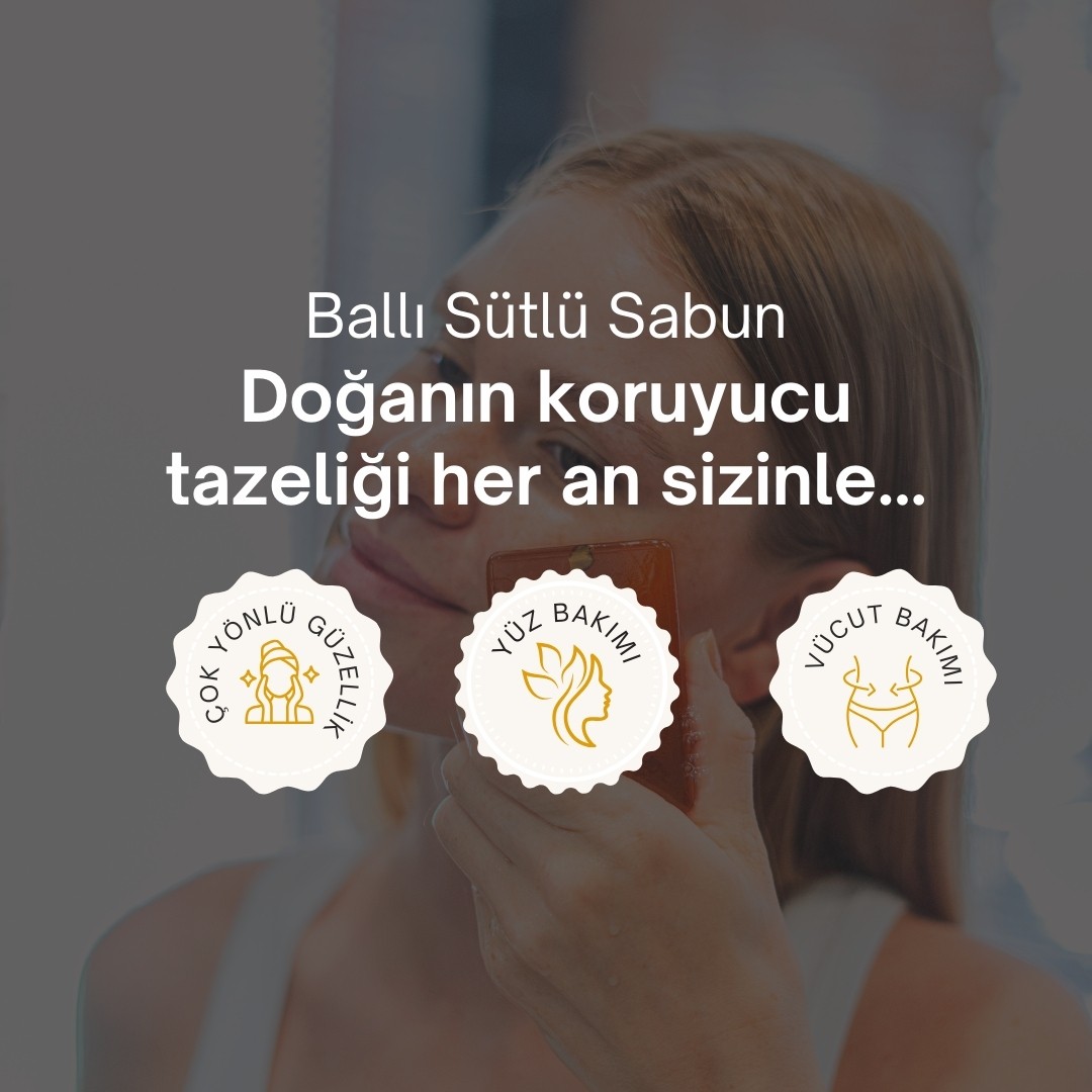 Doğal Ballı Sütlü Sabun 120 gr - Nemlendirici ve Sıkılaştırıcı Etkili Doğal Sabun, Ballı ve Sütlü Formül, Çatlamış Kılcallara ve Kızarıklıklara Karşı