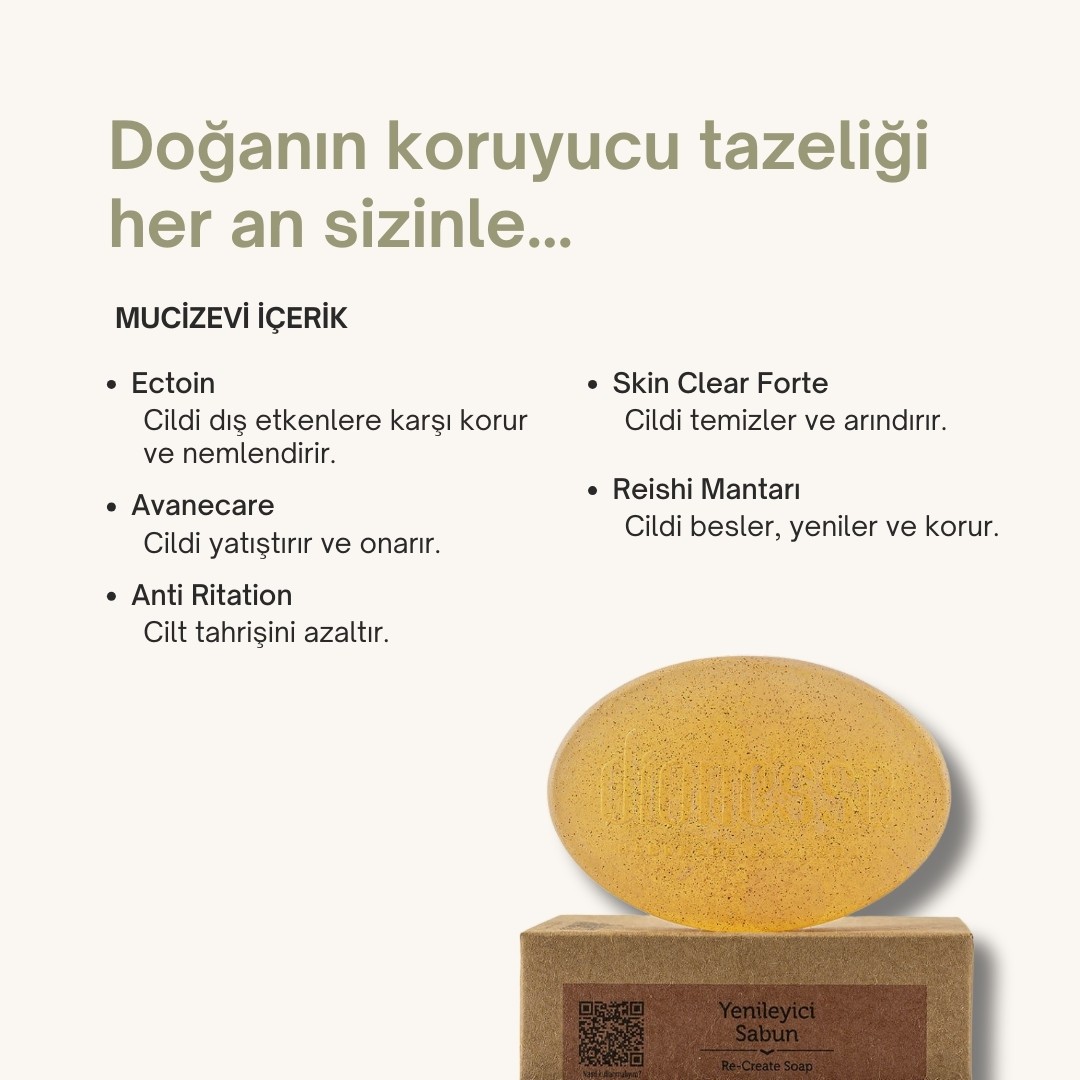 Doğal Yenileyici Reishi Mantarı Sabunu 90 gr - Anında Botoks Etkili, Kırışıklık, Sivilce ve Cilt Lekeleri Karşıtı, Antioksidan Destekli