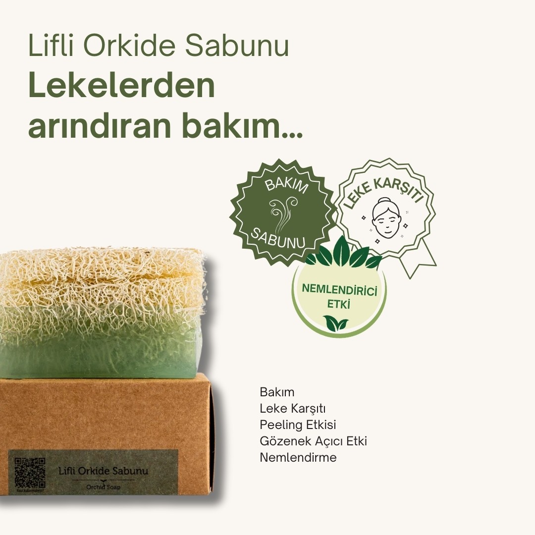 Doğal Kabak Lifli Orkide Sabunu 130 gr | Orkide Sabunu Faydaları: Peeling Etkisi, Cilt Lekesi Giderici ve Kırışıklık Karşıtı