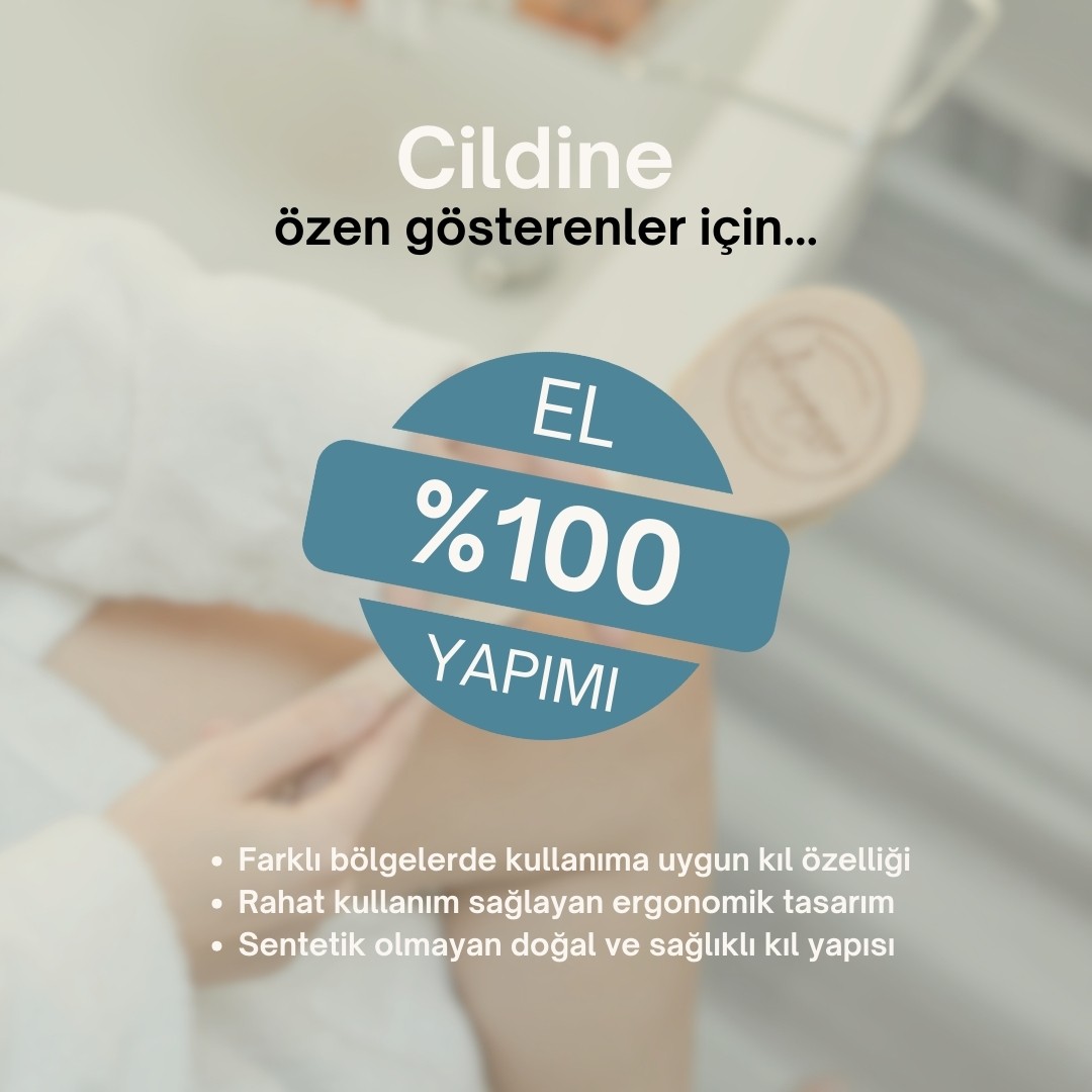 At Kılı Fırçası | %100 Doğal Kayın Ağacı ve At Yelesi Kıllarından El Yapımı Selülit Fırçası