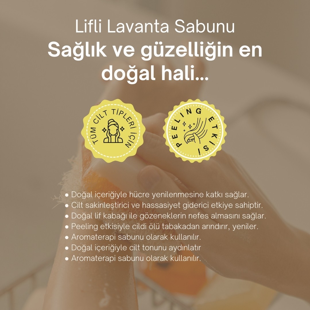 Doğal Kabak Lifli Lavanta Sabunu 130 gr | Aromaterapi Etkili Doğal Peeling Sabunu