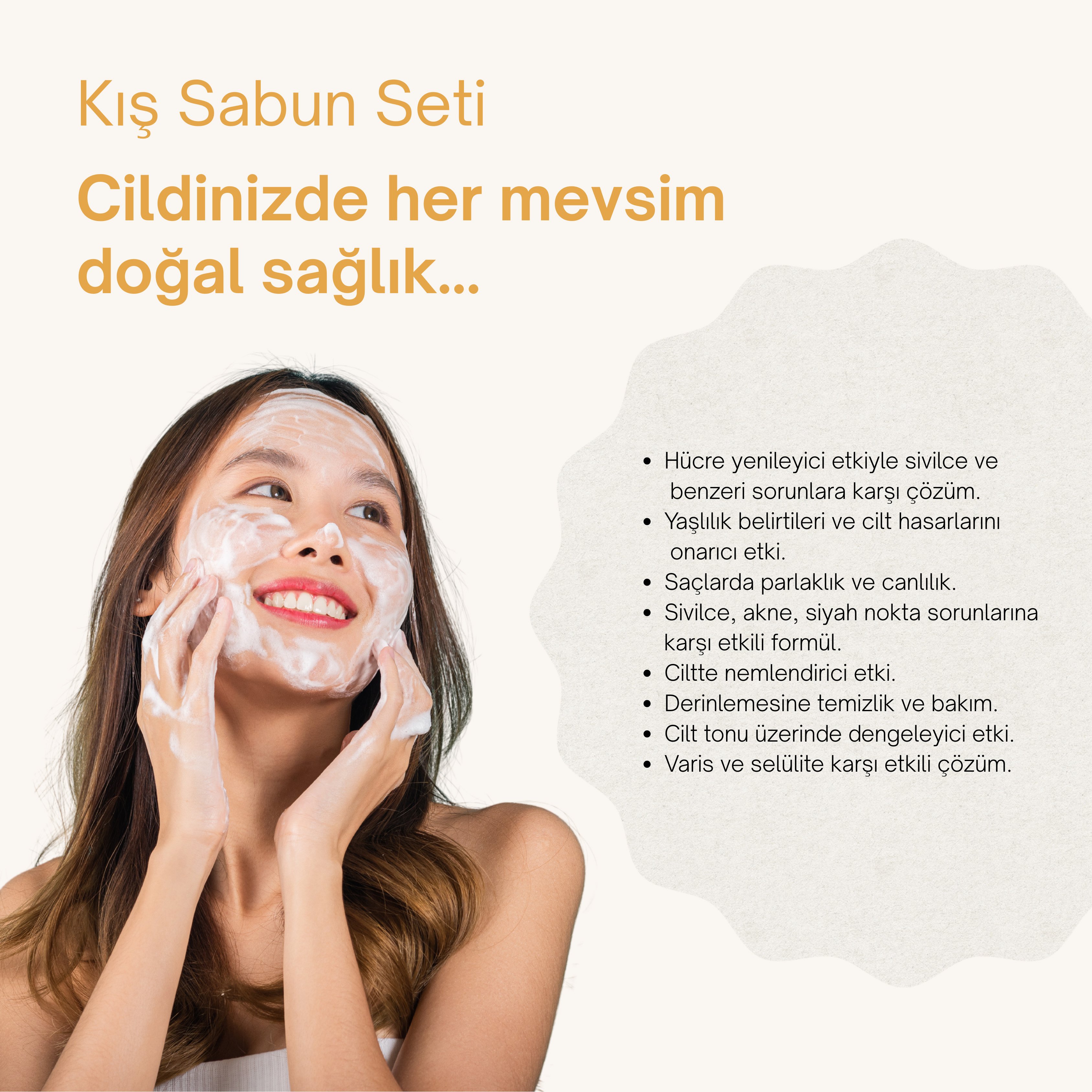 Kış Sabun Seti - Portakal, Lifli Aloe Vera, Biberiye Kil ve Kahve Sabunu 4’lü Doğal Bakım