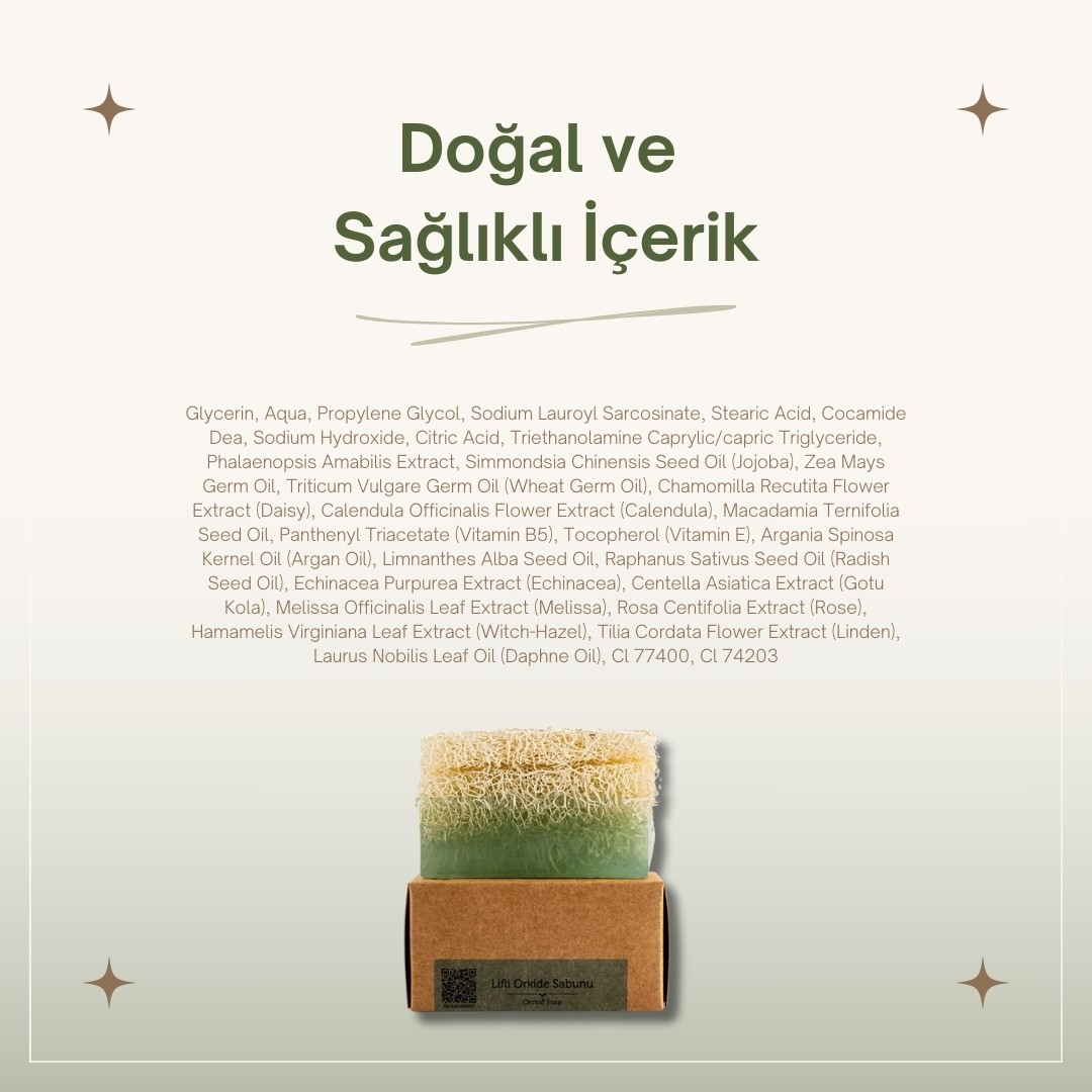 Doğal Kabak Lifli Orkide Sabunu 130 gr | Orkide Sabunu Faydaları: Peeling Etkisi, Cilt Lekesi Giderici ve Kırışıklık Karşıtı