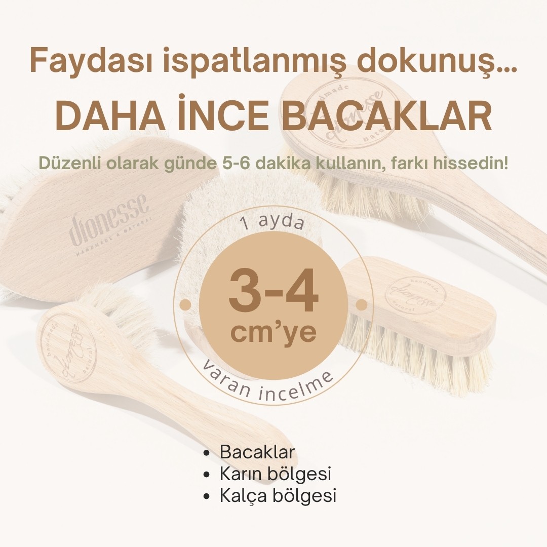 At Kılı Fırçası | %100 Doğal Kayın Ağacı ve At Yelesi Kıllarından El Yapımı Selülit Fırçası