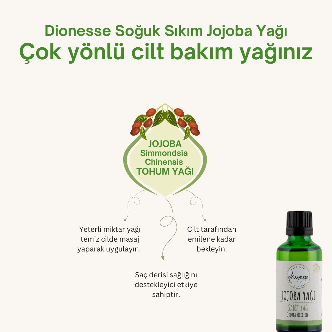 %100 Saf Soğuk Sıkım Jojoba Yağı 50 ml 
