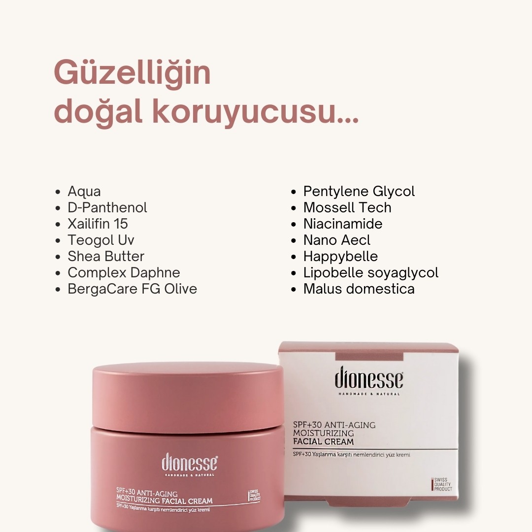 Nemlendirici - Yaşlanma Karşıtı SPF 30 Krem 50 ml | Cilt Yenileyici, Yoğun Nemlendirici ve UV Koruyucu