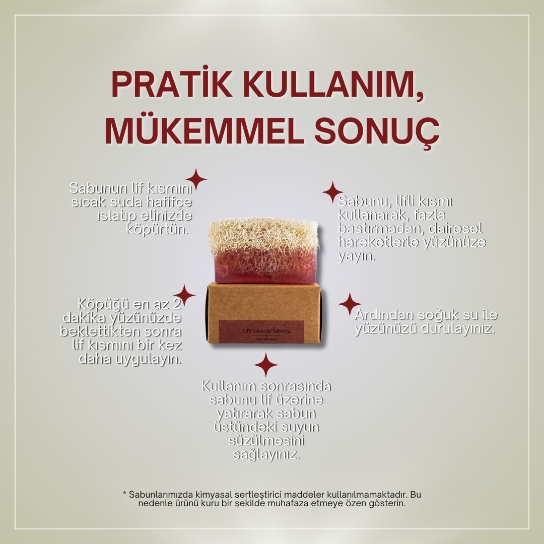 Doğal Kabak Lifli Lavanta Sabunu 130 gr | Aromaterapi Etkili Doğal Peeling Sabunu