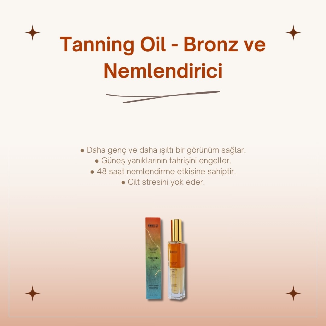 Bronzlaştırıcı Yağ 50 ml - Nemlendirme ve Kalıcı Bronzluk İçin Cilt Koruyucu 2 Fazlı Formül