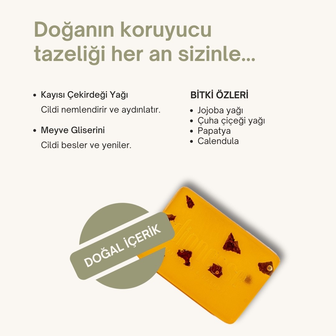 Doğal Kayısı Sabunu 120 gr | Sivilce ve Siyah Nokta Giderici, Yüz ve Saç Bakımı İçin Aromaterapik Sabun
